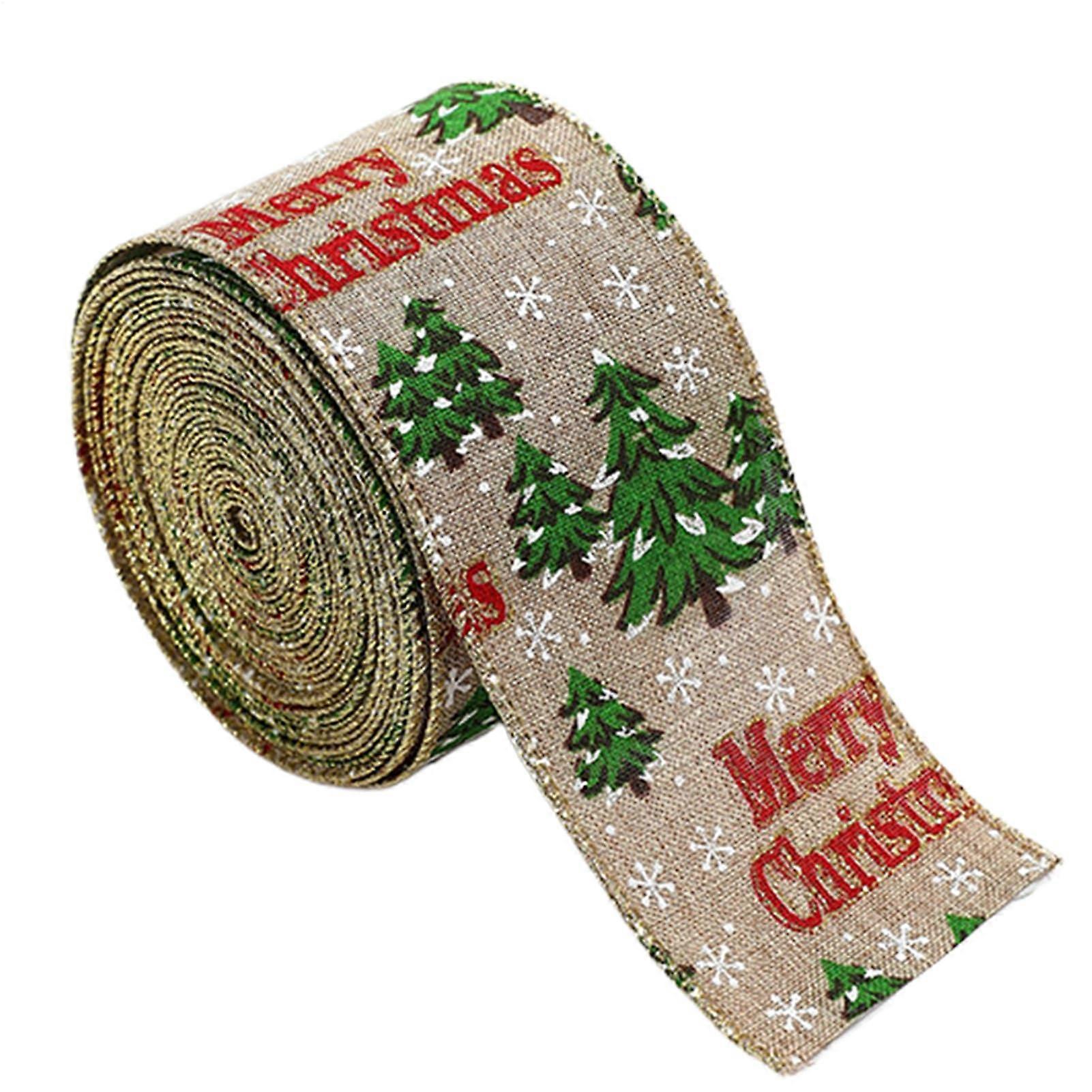 Christmas Ribbon Snowflake Check Pattern, Vehicle Decoration Ribbon, Farmhouse Craft Ribbon, For Handmade Weaving Trees