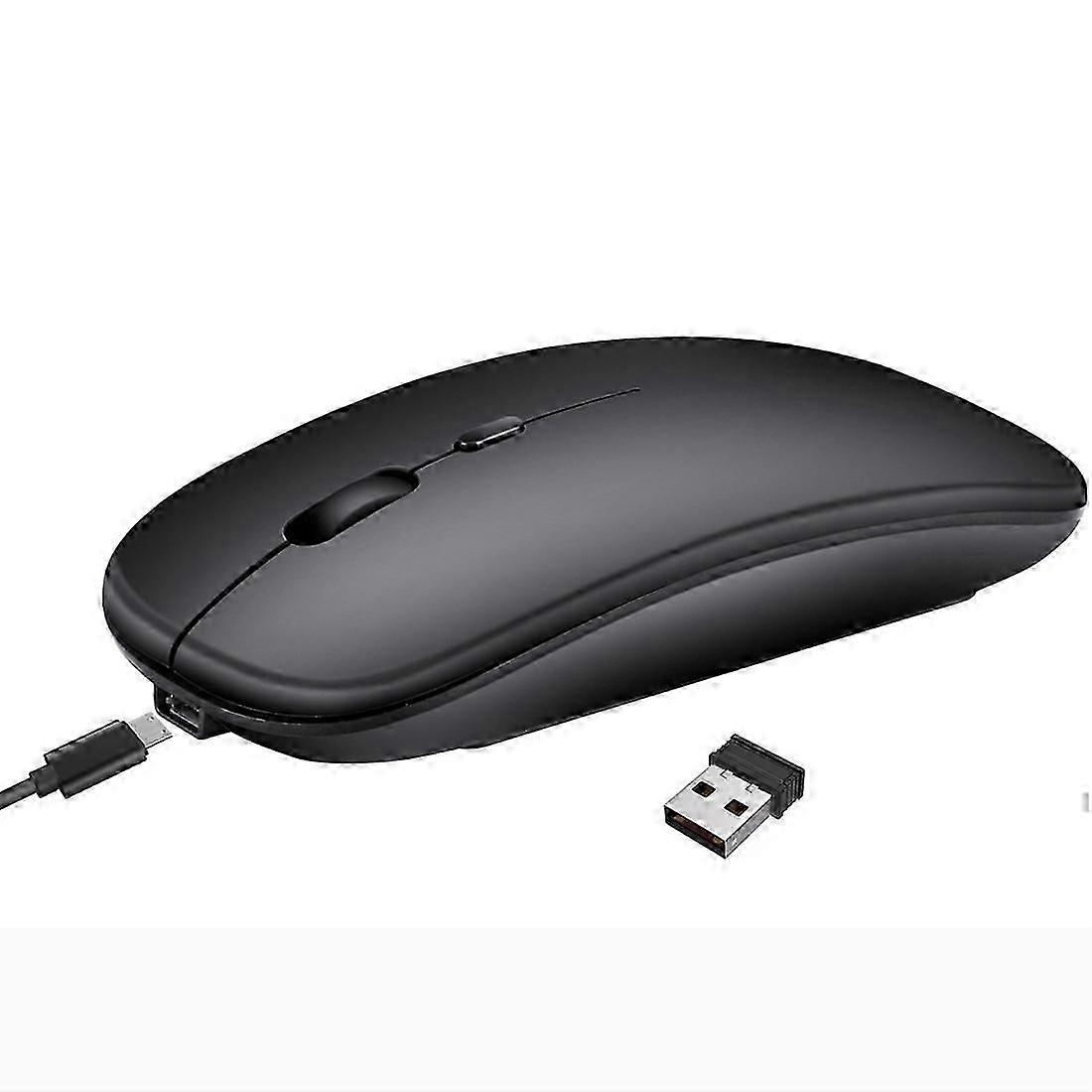 HXSJ M90 2.4GHz Ultrathin Mute Rechargeable Dual Mode Wireless Bluetooth Notebook PC Mouse