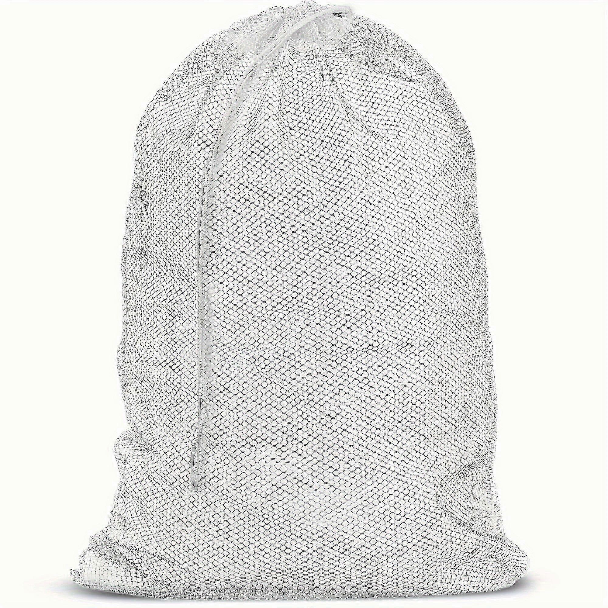 Large Laundry Bag, Solid Color Mesh Fabric with Drawstring, Anti-straining and Anti-deformation for Laundry Washing, 60x90cm
