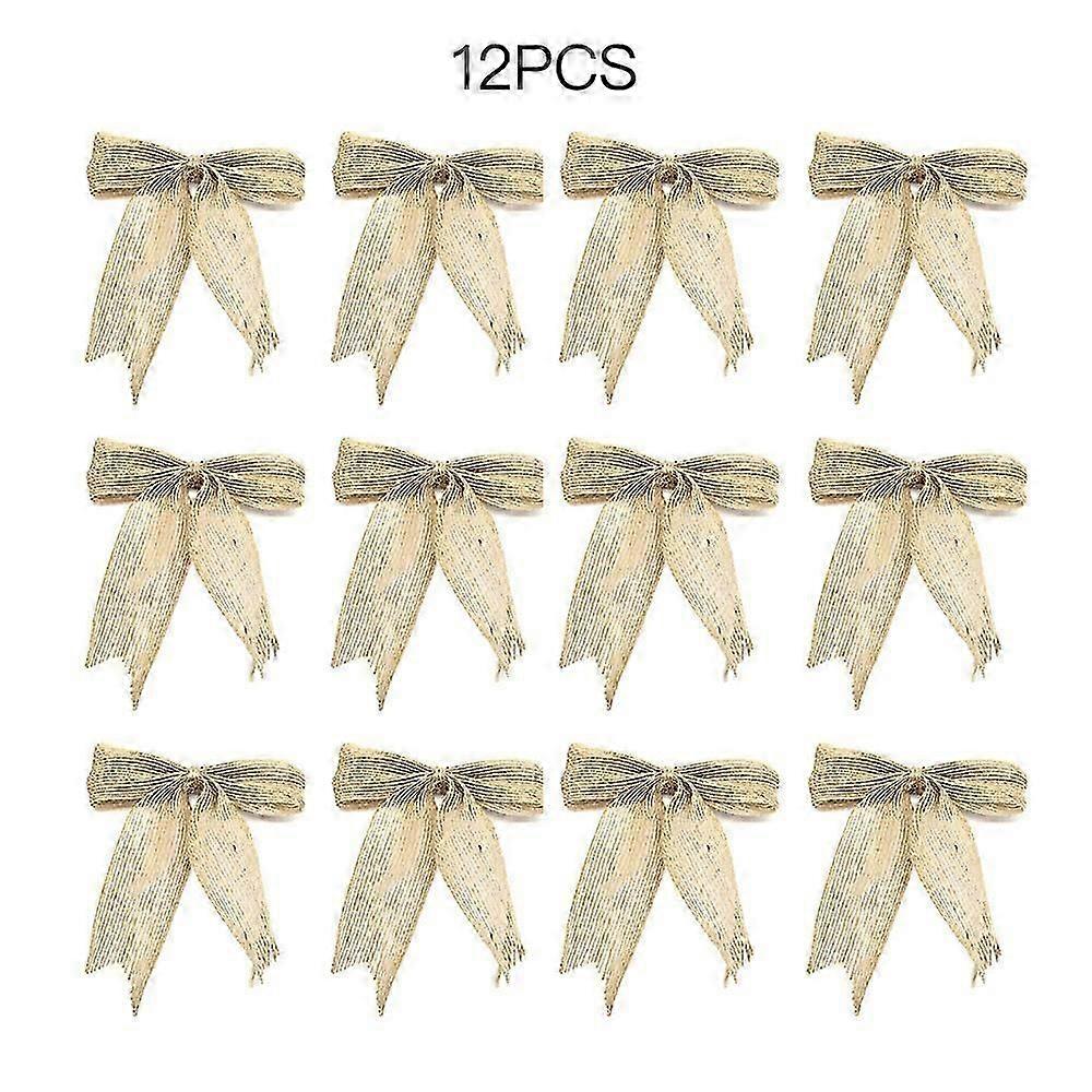 Noël lin noeud ruban noeud pour arbre de Noël Couronne de Noël cadeau décoration bricolage Noël maison mariage fête décoration