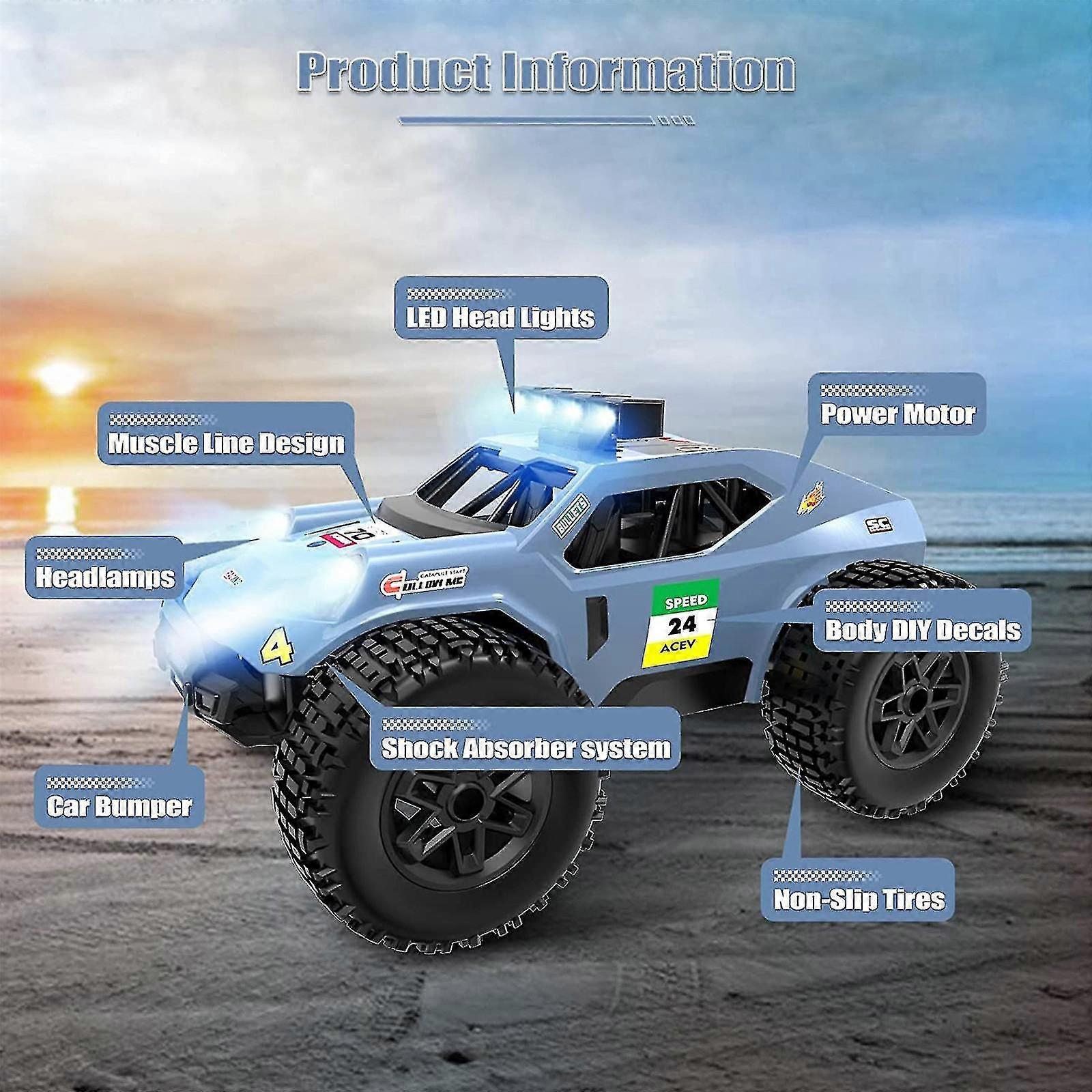 All Terrain Toy Car Remote Control Diy With Led Lights