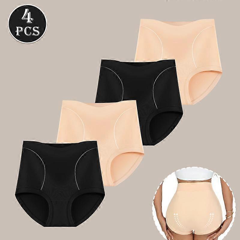 HOTCOM Seamless Underwear High Waist Full Coverage Minimalist Skin Fit Stretch Briefs S-4XL Non-Marking Extra-High Waistband Comfortable wom