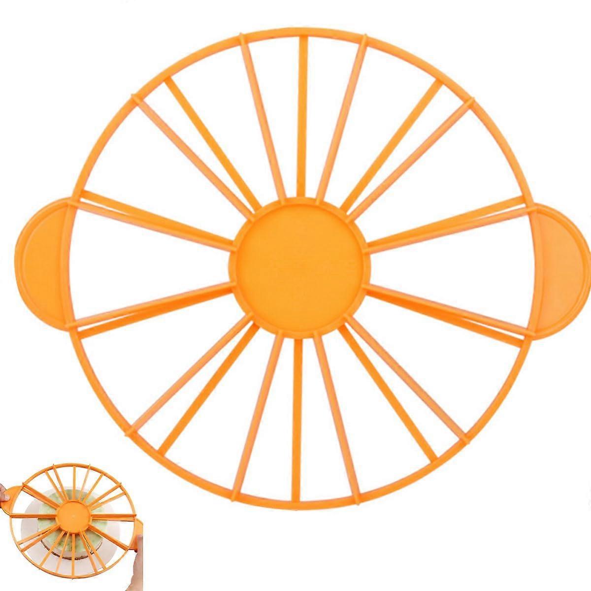 Round Cake Portion Marker 10/12 Piece Set Cake Divider Cutter With Handle For Pastry Baking Uniform Slicing Orange