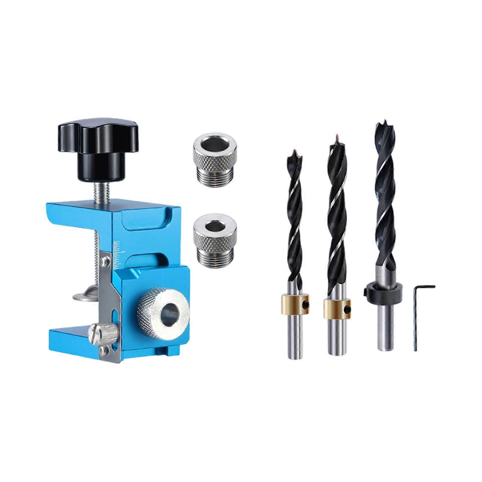 Adjustable Positioner Drill Guide Locator Door Panel Installation Jig Adjustable Hole Puncher Tool For Woodworking  8mm10mm12mm