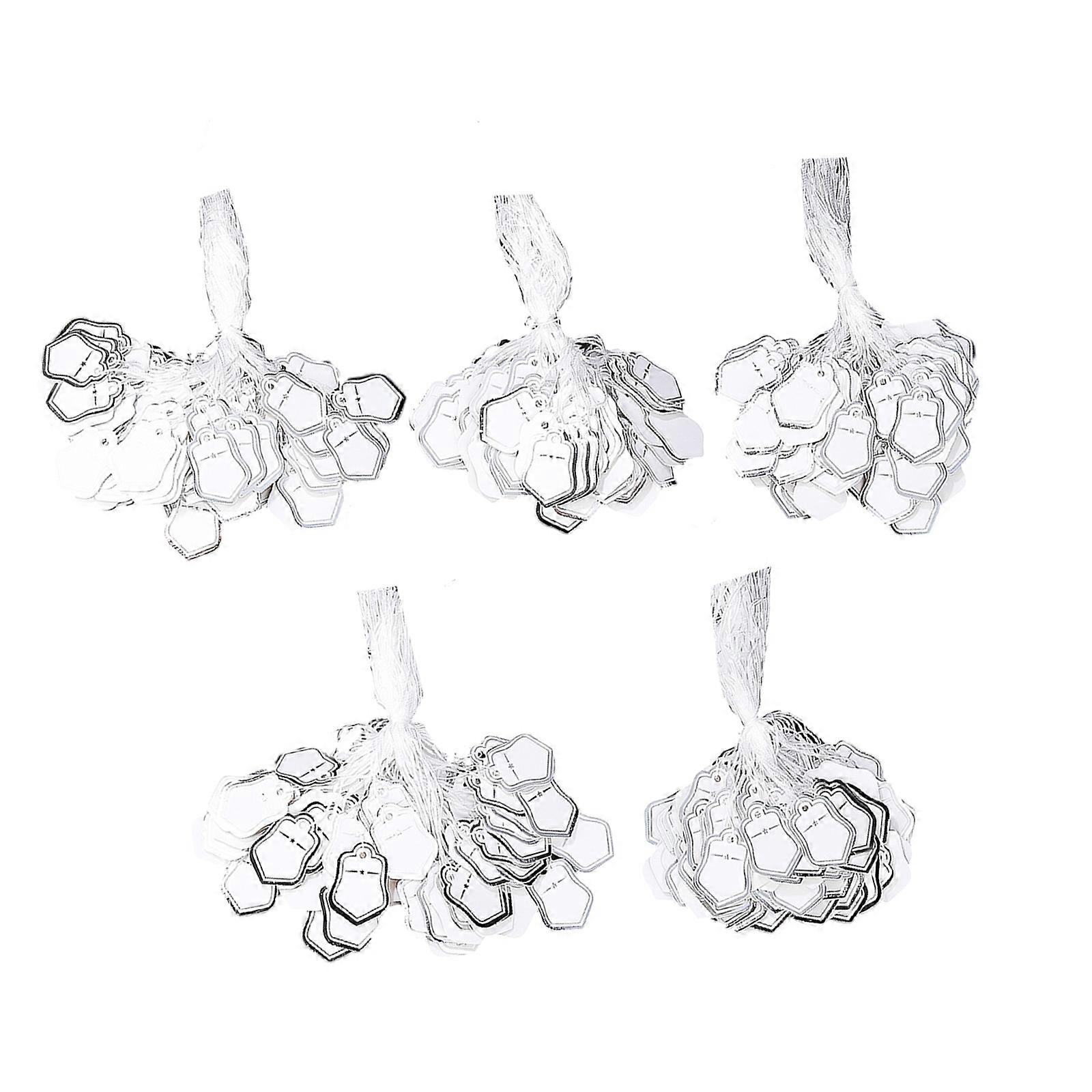 Stars Shaped Paper Price Tickets Jewelry Packaging Accessories Pre Cut Holes For Stringing High Quality Craft Paper Material  Silver