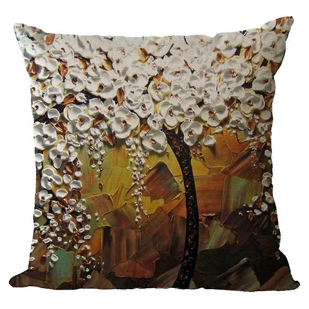 Cushion Case Flower Tree Linen 45x45 Cm Children's Style 12 GE And Textiles