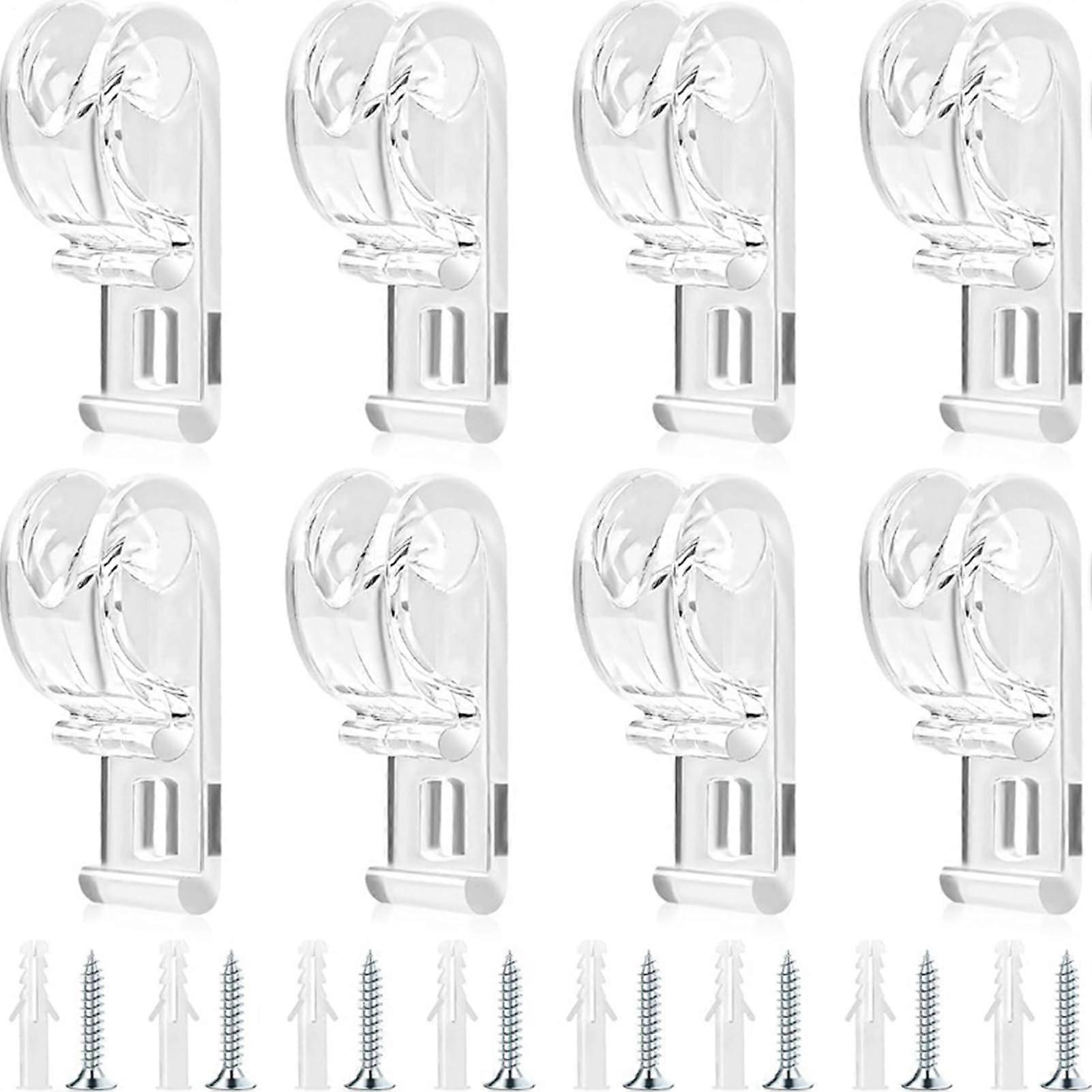 Window Blind Chain Retainer Clips, Clear POM Cord Loop Safety Hooks for Roller Shades, 8 Pack