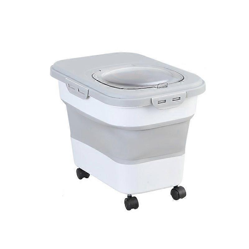 Collapsible Dog Food Storage Container, Airtight 30 35 Lbs Collapsible Rice Container Dispenser with Transparent Lid, Rolling Wheels, Kitchen Accessor