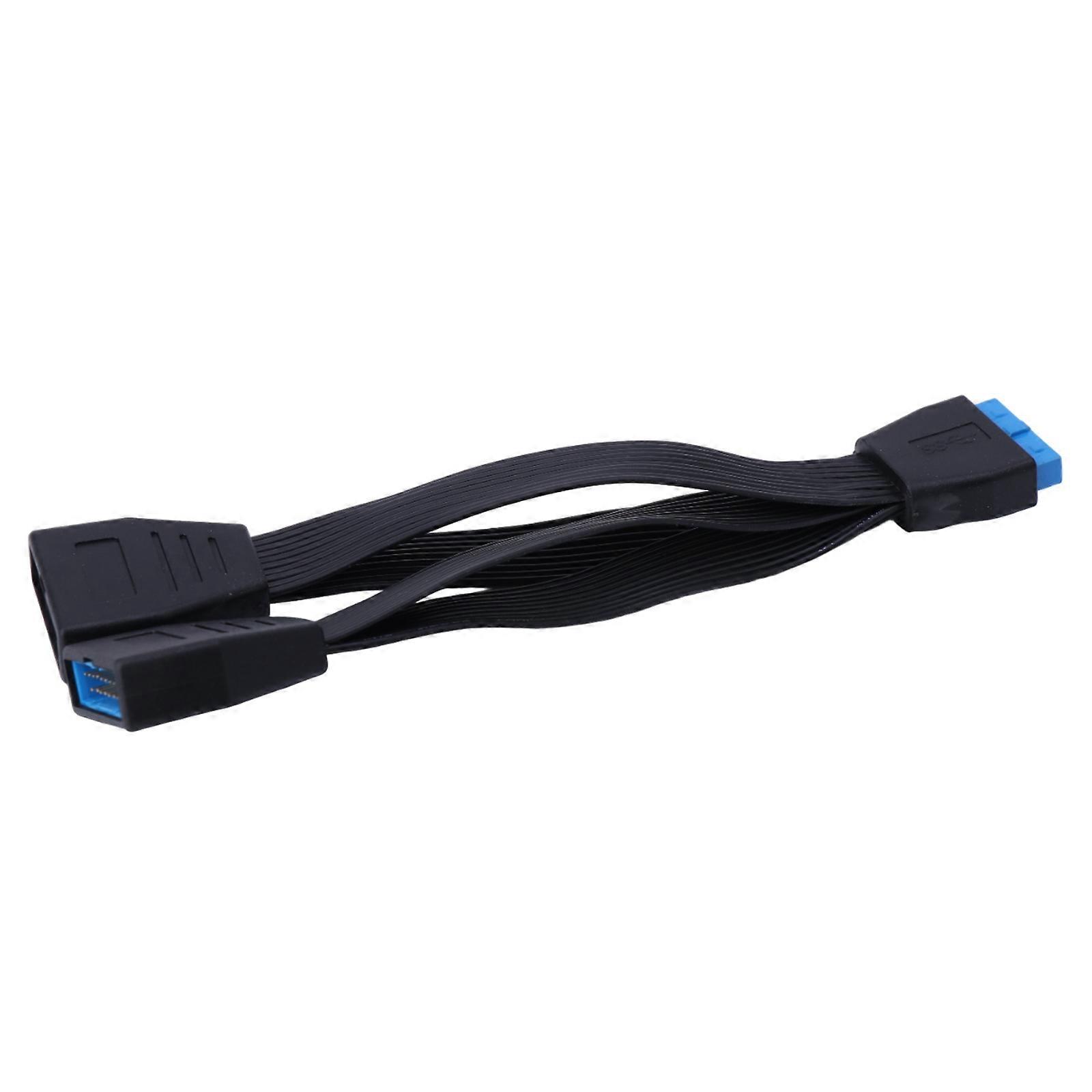 Computer Motherboard Usb3.0 Expansion Cable 19 Pin Port, Pcie Pin 19Pin 1 to 2 Splitter 20CM Multicolor