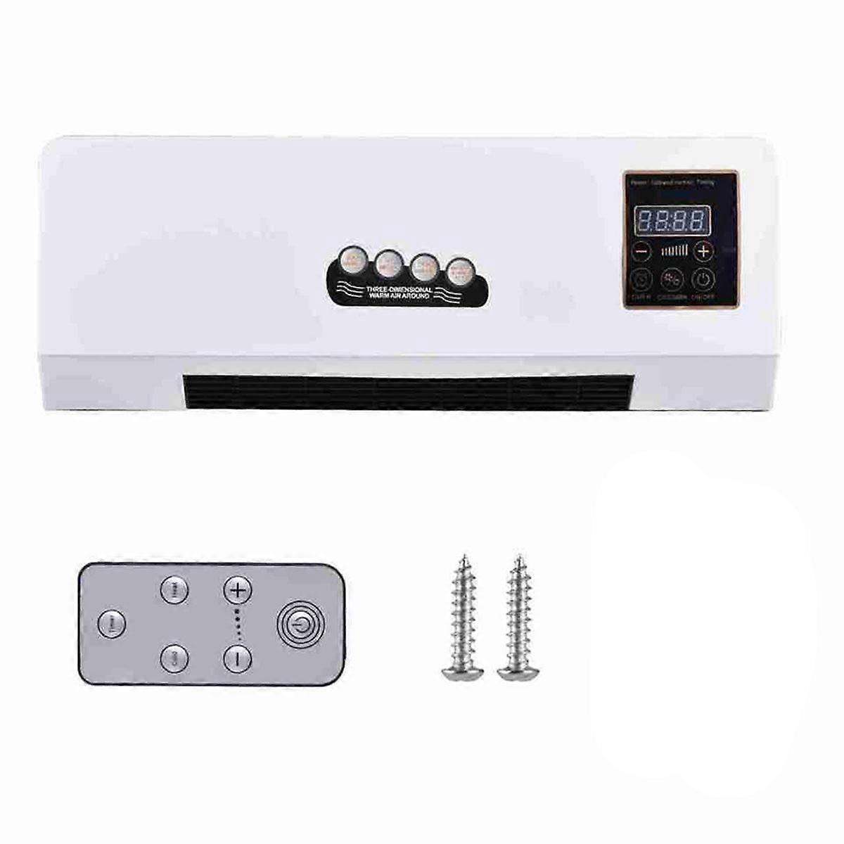 Heater Fan 2 in 1 Heating Nature Wind Timing Digital Display Wall Mounted Space Heater for Home Off