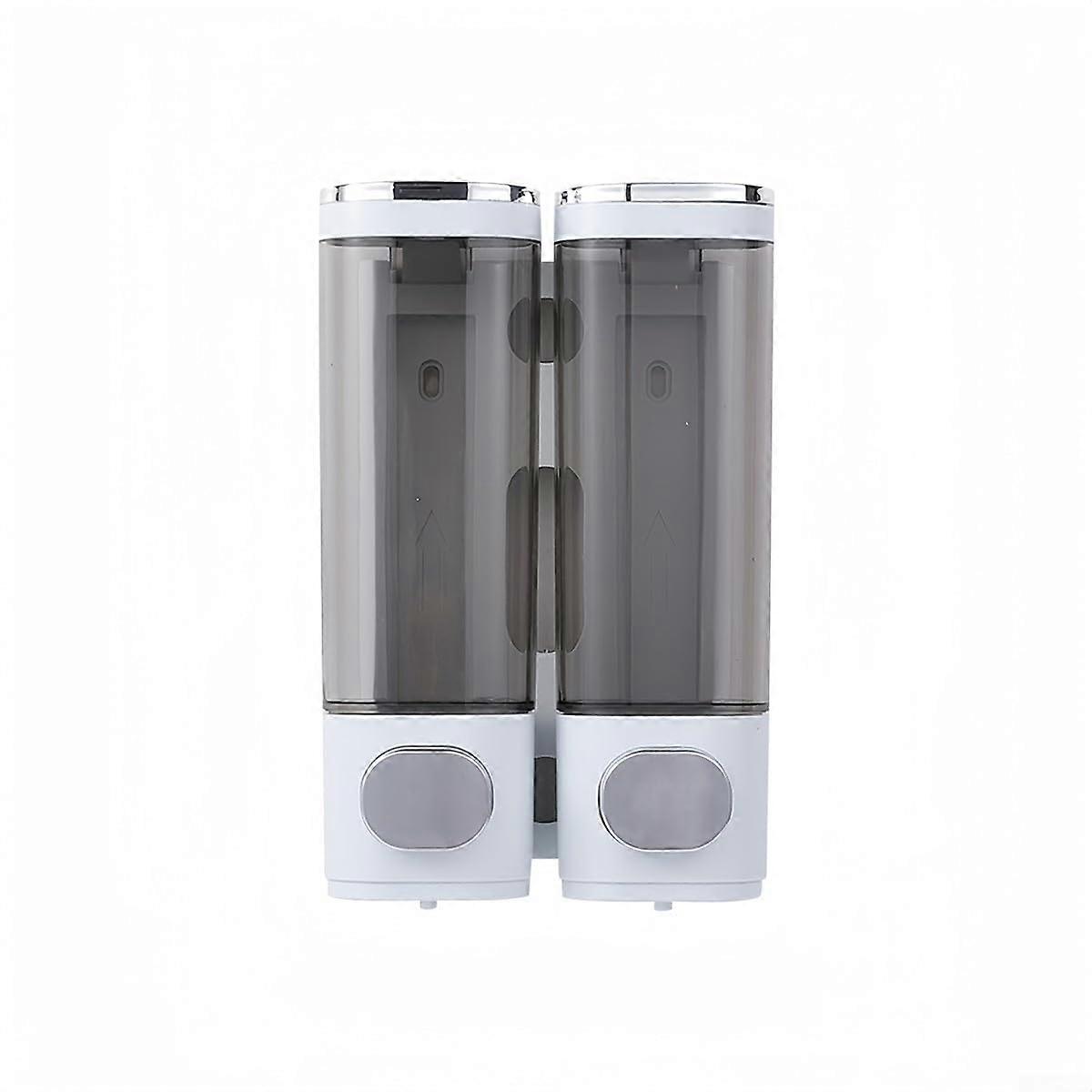 Wall Mounted Soap Dispenser 300ML Double Bottles with AntiSlip Button for Bathroom Kitchen