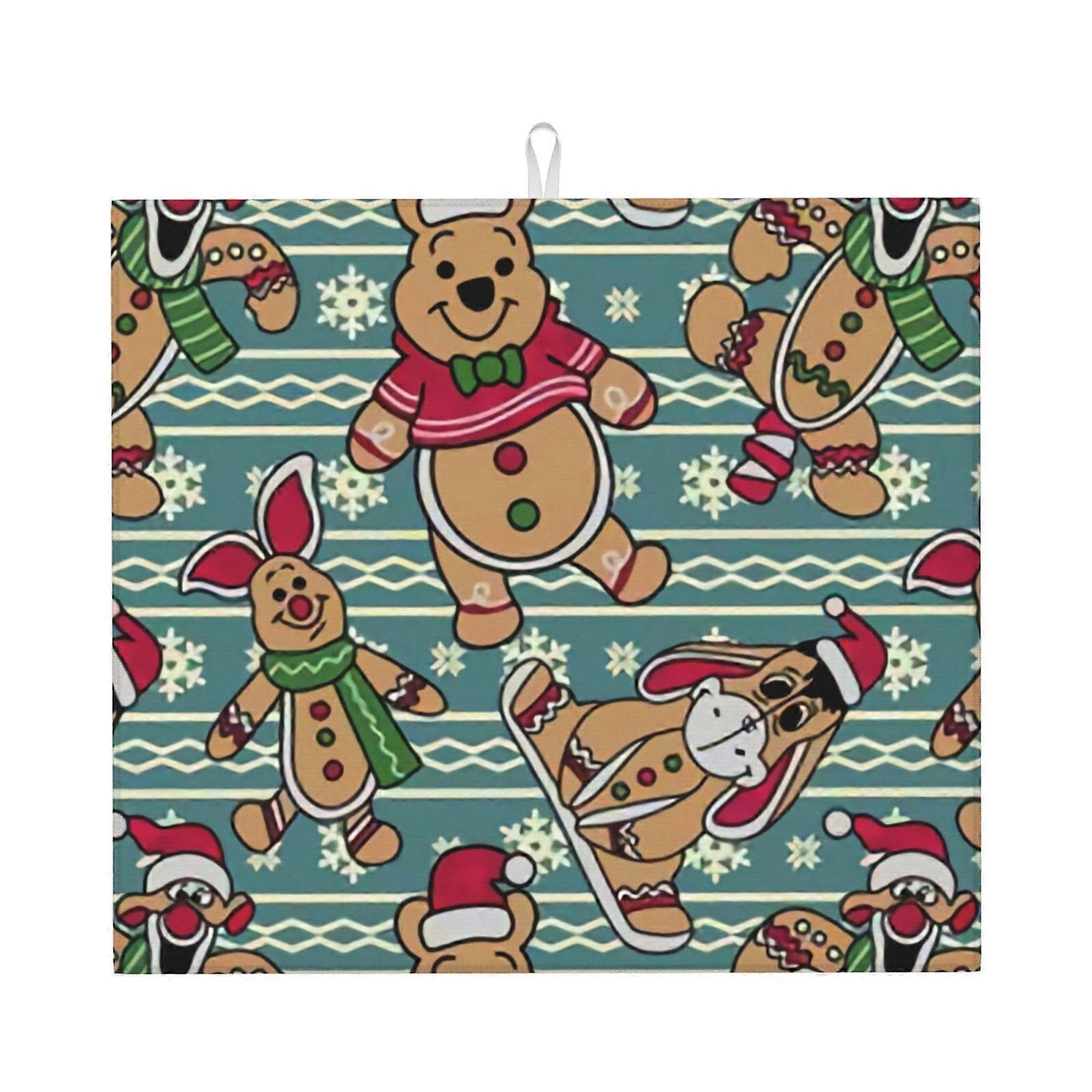 D-Is-Ney Dish Drying Mat For Kitchen Counter, Microfiber Dish Mat, Fast Absorbent Draining Pad