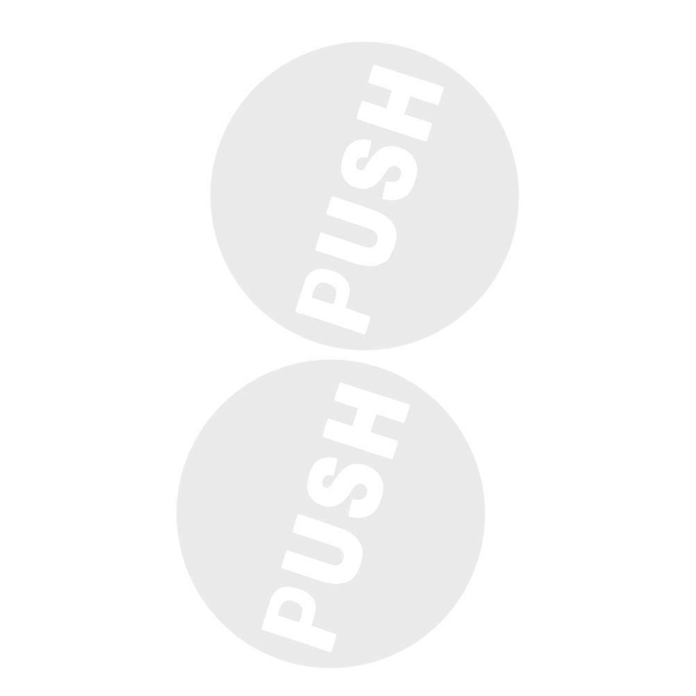Round Push Pull Stickers For Home Park Clear Visibility Minimalist Design 2Pcs