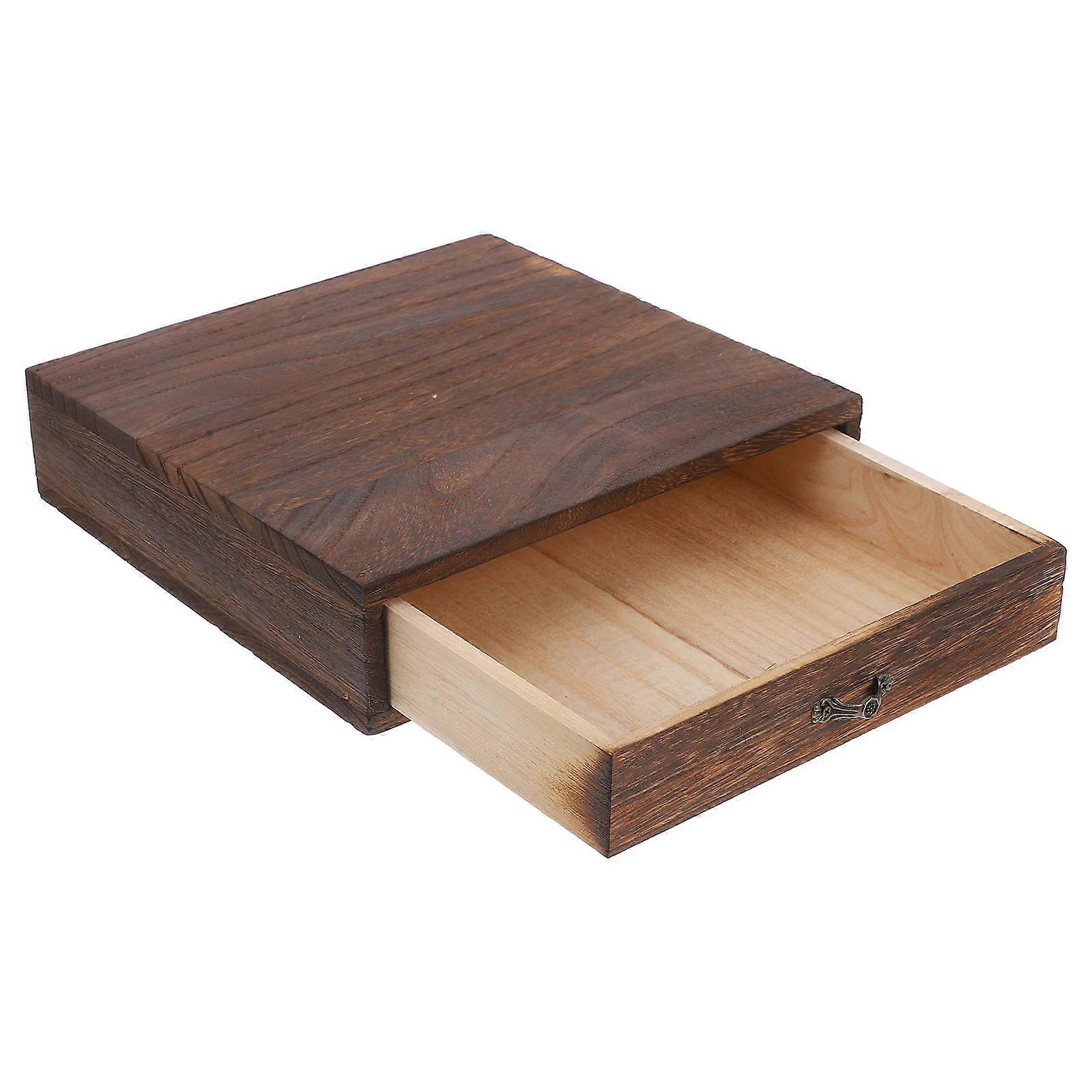 سطح المكتب تخزين درج سطح المكتب درج خمر الخشب درج الخشب تخزين مربع