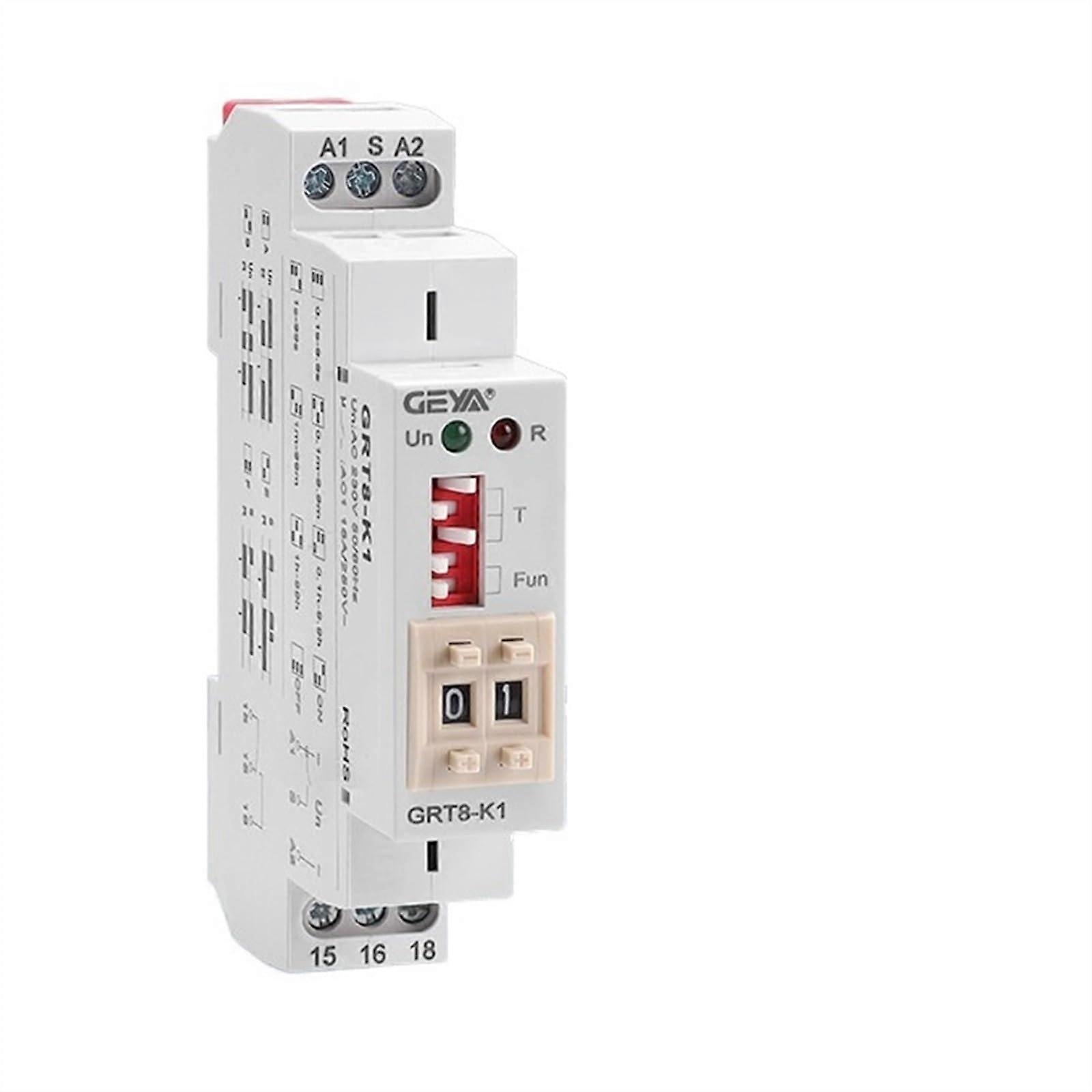 Time Delay Relay AC220V Digital Display DIN Rail Mount 2NO 2NC for Precise Time Control