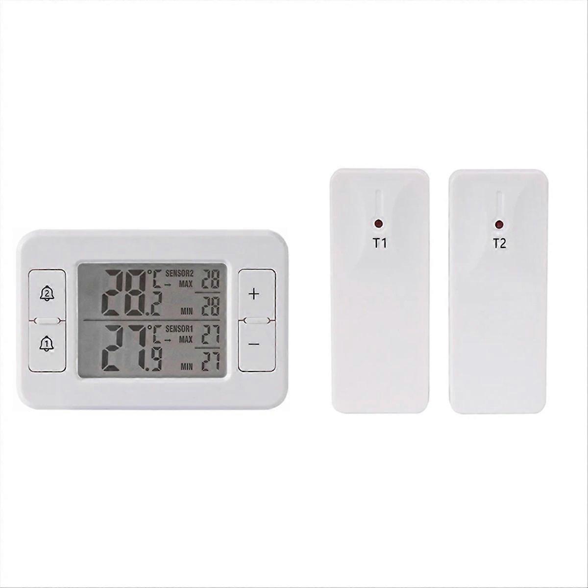 Wireless Transmission Thermometer LCD Digital Alarm