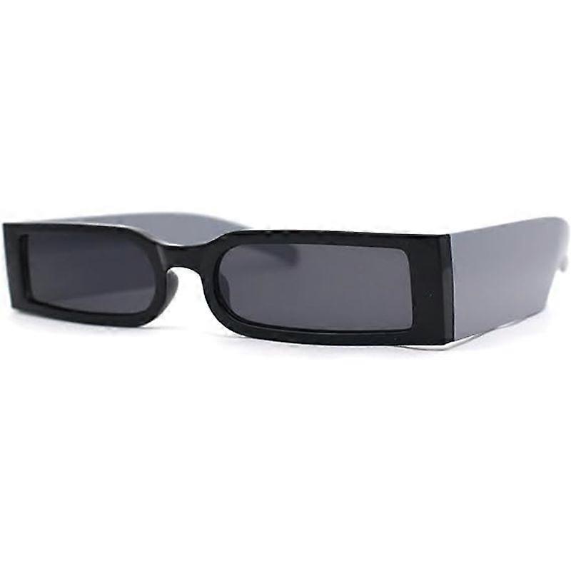 Luxora Slit Narrow Lens Rectangle Mod Plastic Sunglasses