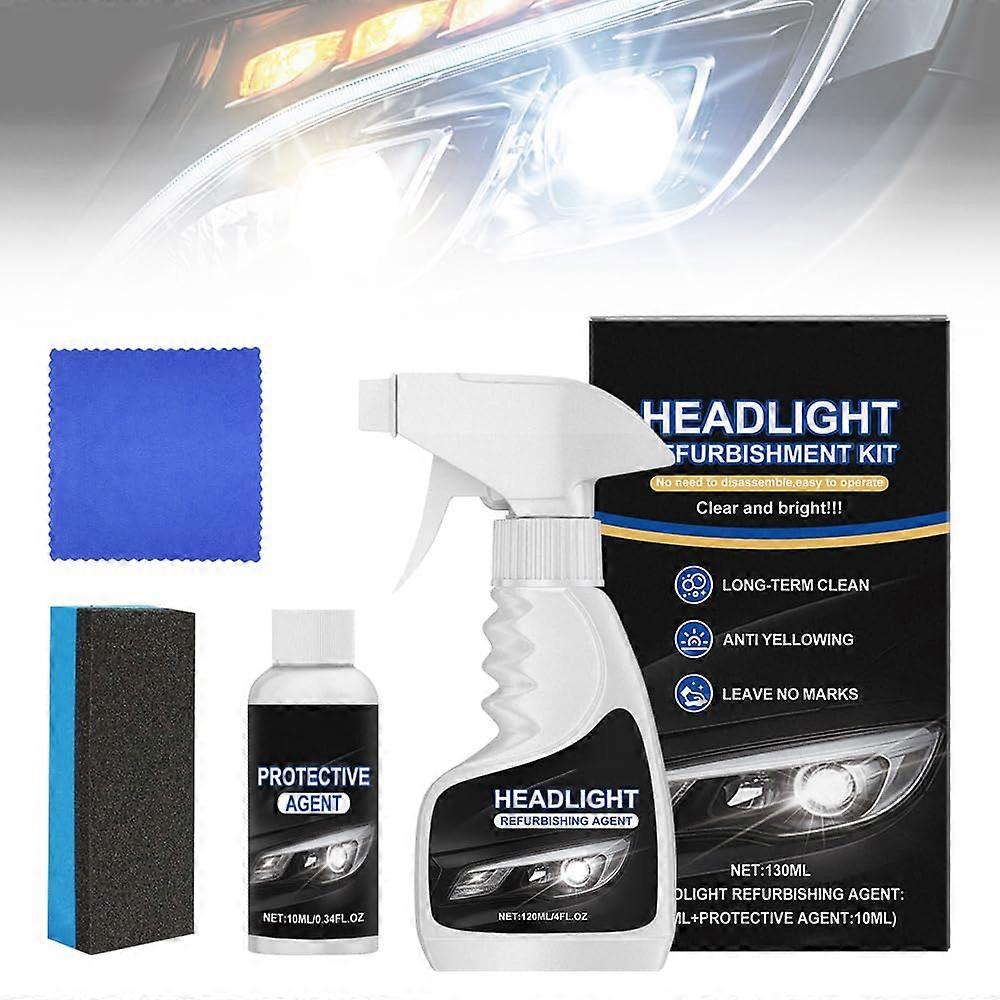 2025 Upgrade Car Headlight Restoration Kit with  Fluid, Scratch Remover and Protective Coating (1 Pack)