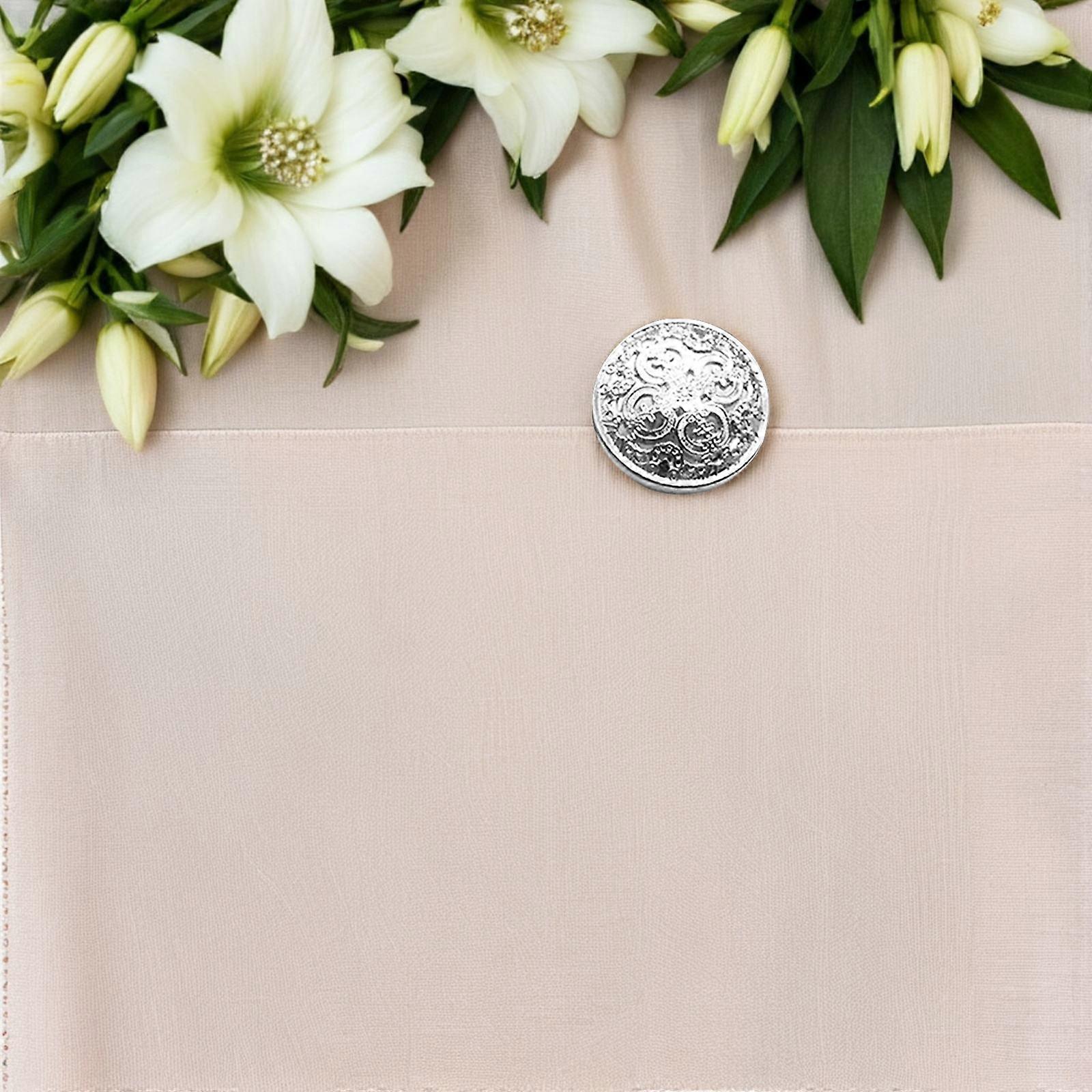 30pcs 20mm Stylish Metal Buckle Hollow-out Button Handcraft Tools Down Button DIY Sewing Buttons for Decor Use (Silver)