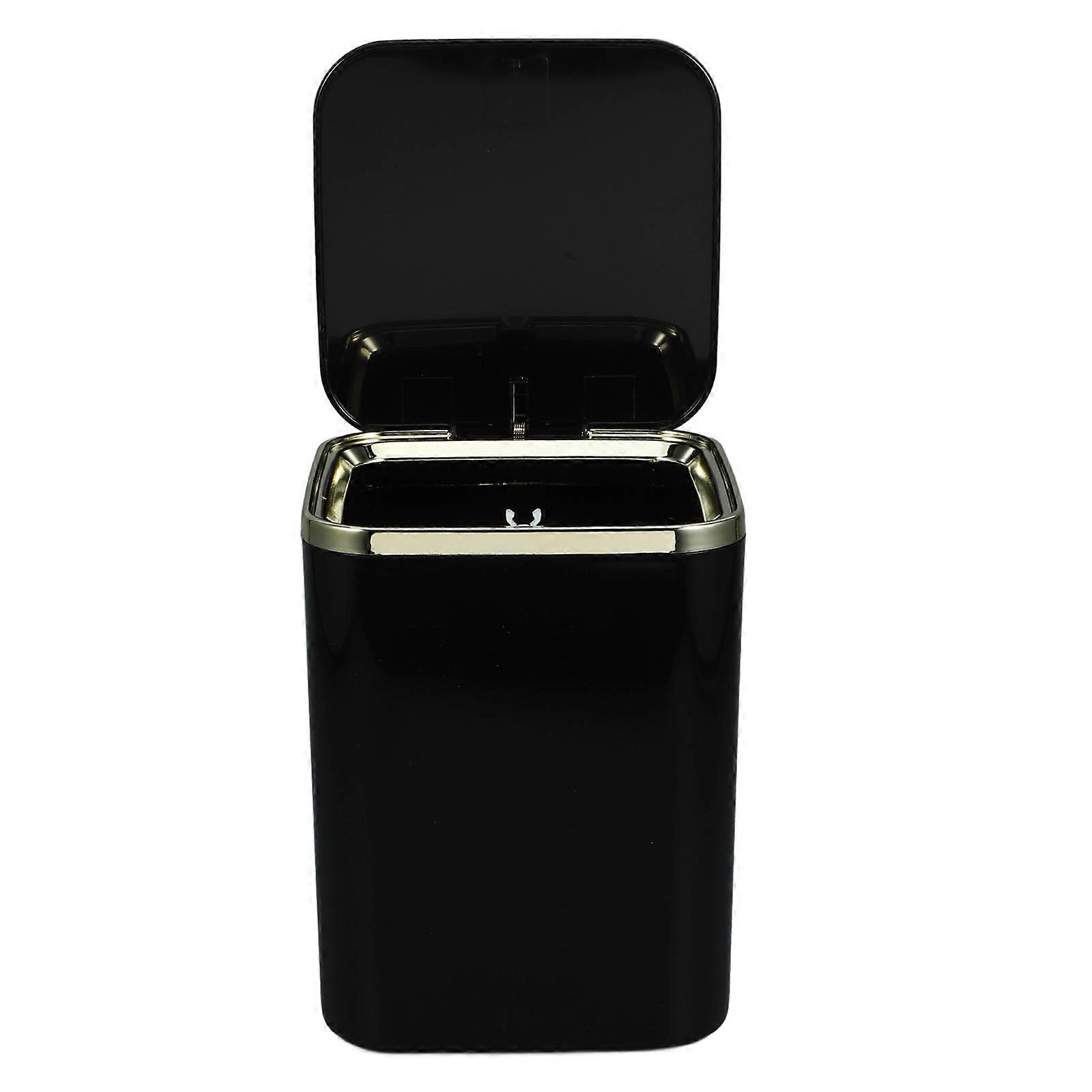 Mini Desk Trash Can Desktop Trash Can for Storage Black ABS