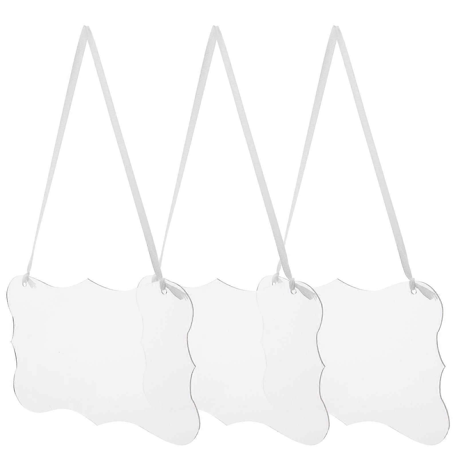 Transparent Acrylic Board for Message Tags 3Pcs DIY Hanging Signs