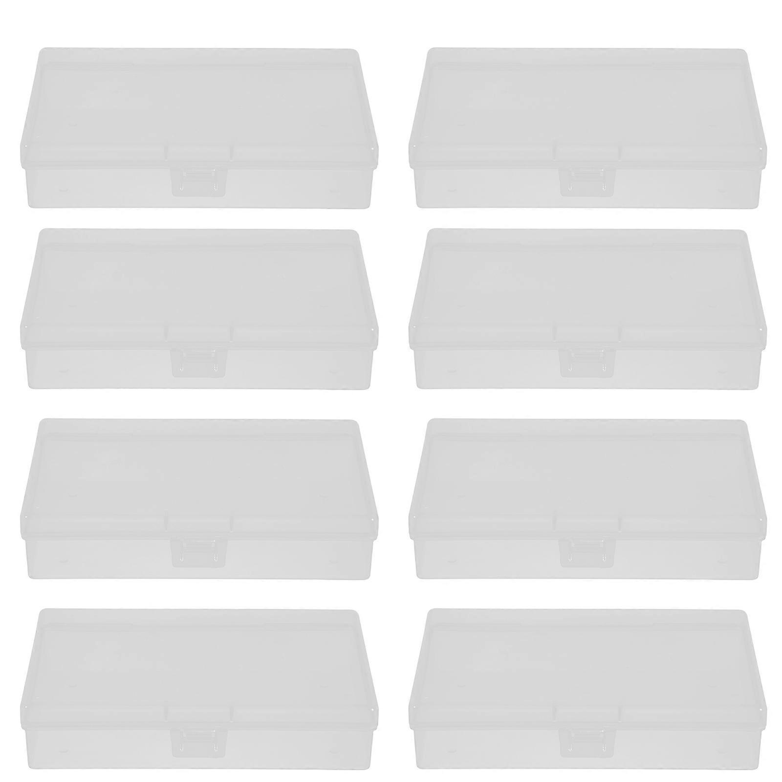 Small Storage Containers Transparent Plastic Boxes with Hinged Lids 12Pcs