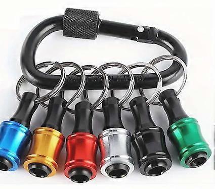 6pcs/Set 1/4" Hexagonal Shank Screwdriver Head Holder Extension Rod Key Chain Adapter Drill Bit Quick Replacement Portable Hand-