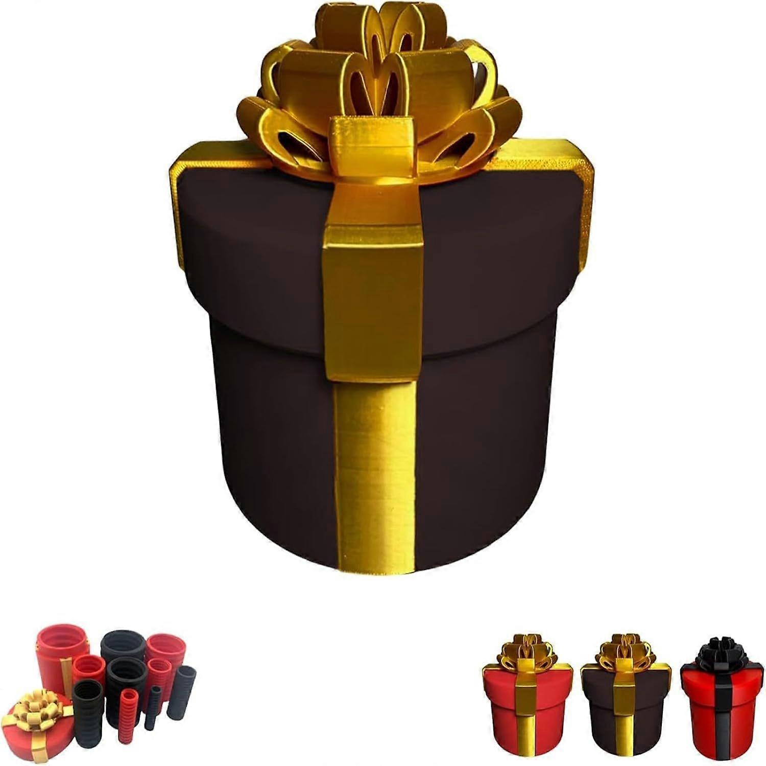 Annoying Nested Screw Gift Box for ,  Reusable Funny Prank Gift Packaging for  Xmas & Fun Party Game (Red Black)