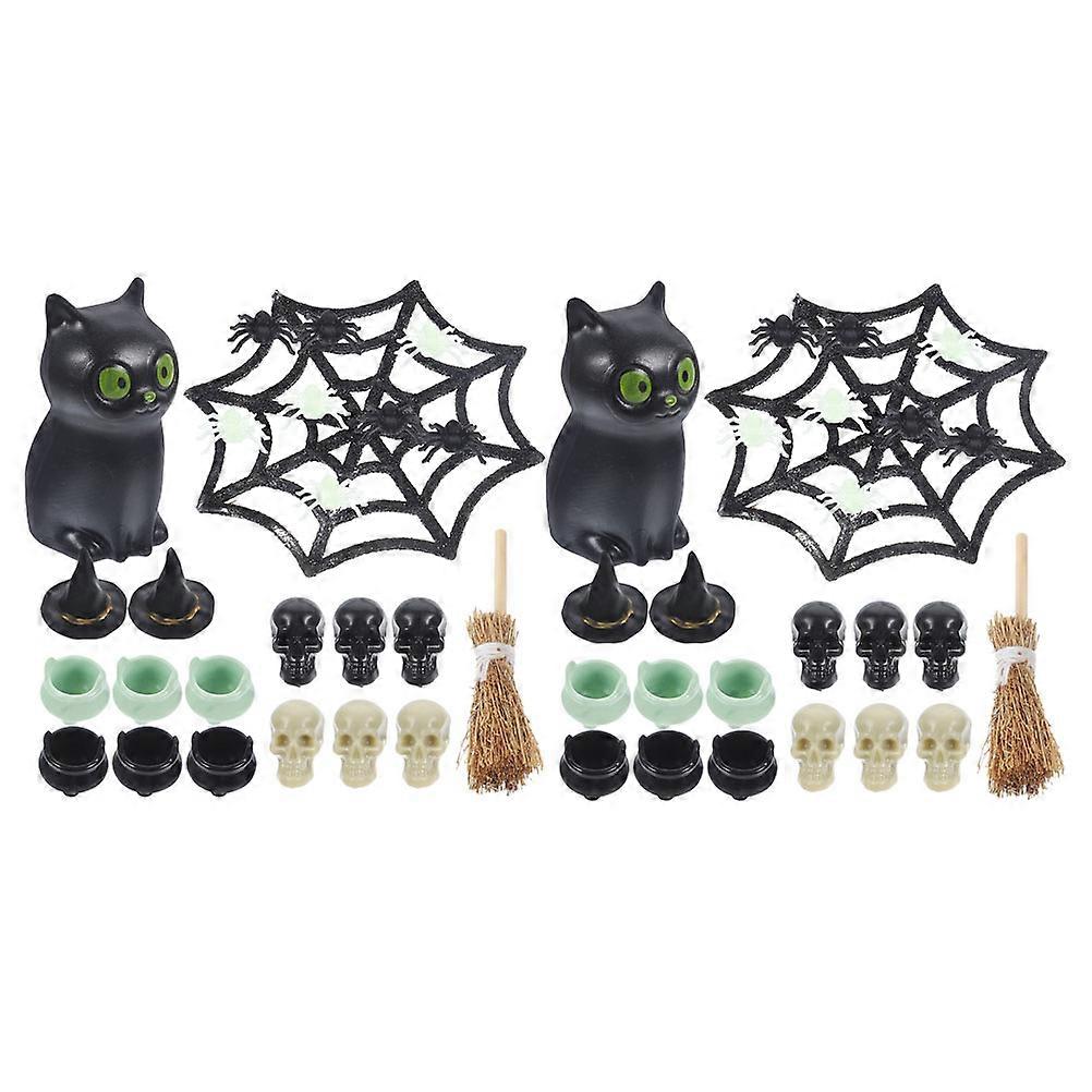 Halloween Witch Set Miniatures for Party Use 2Sets Plastic Accessories