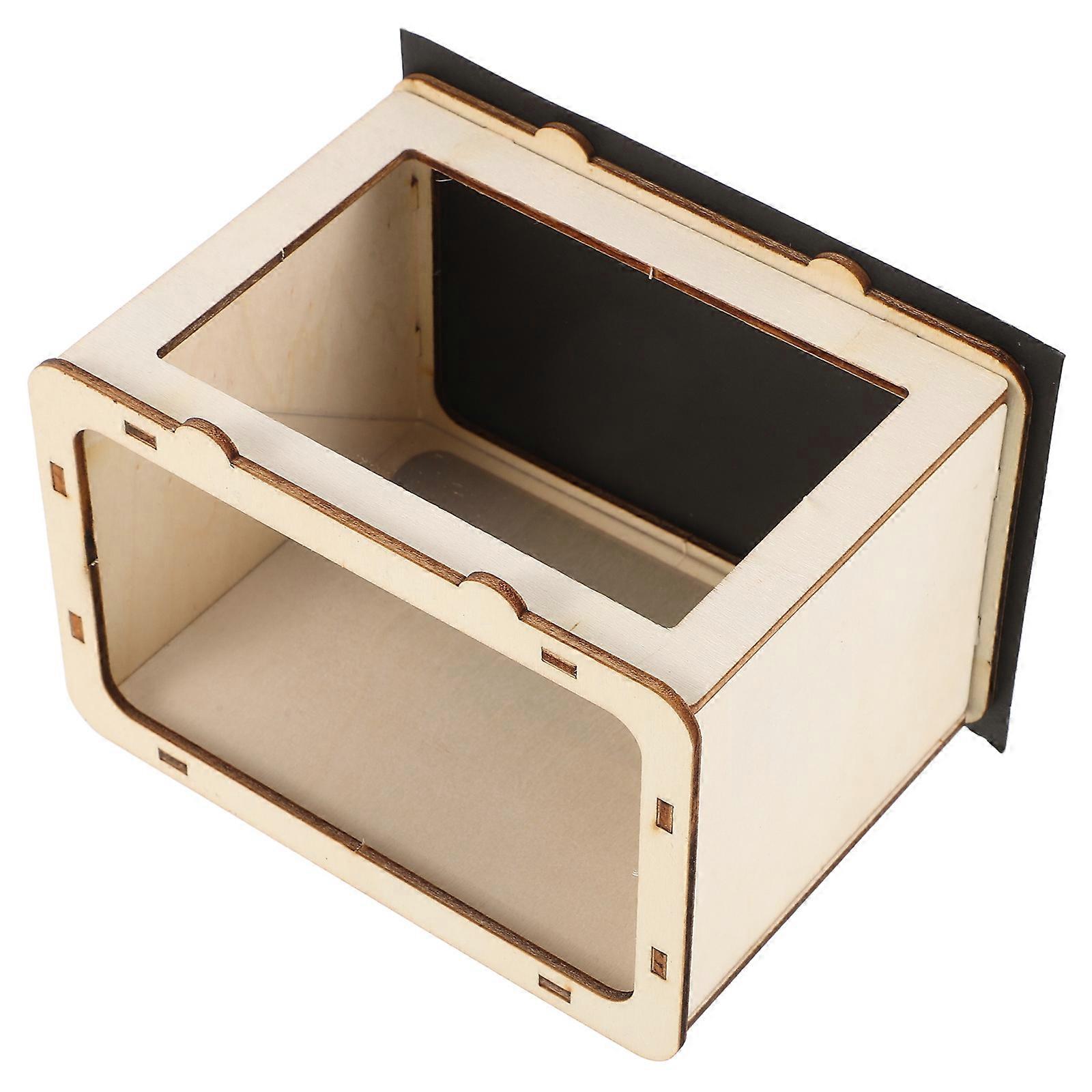 Children Scientific Experiment Plaything DIY Projector Kit Wooden 2Sets