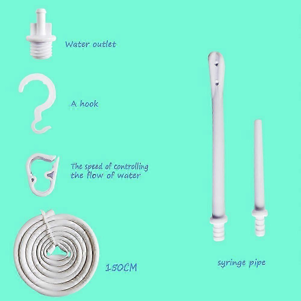 2L Enema Kit with Reusable Tips, Long Hose Enema Bag Controlled Water Flow for Colon Detox & Cleanse