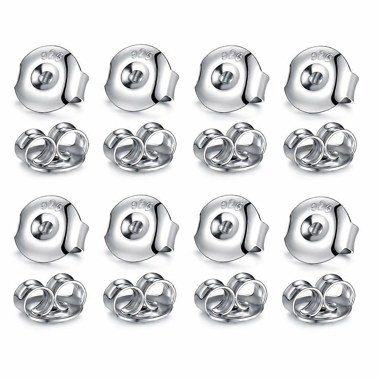 20pcs 925 Sterling Silver Earring Backs,Earring Backs for Stud Earrings,Hypoallergenic Secure Earring Backings for Locking Stud