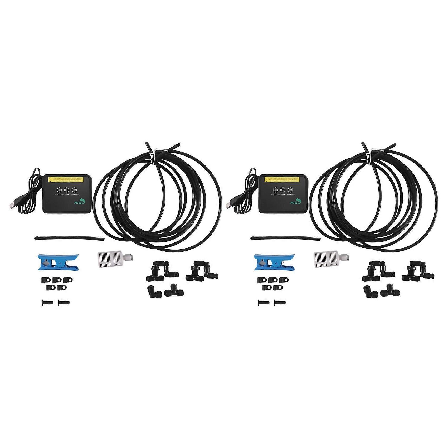 2X MIUS Intelligent Automatic Mist Spray System Set Electronic Timer LCD Screen Sprinkler Controller