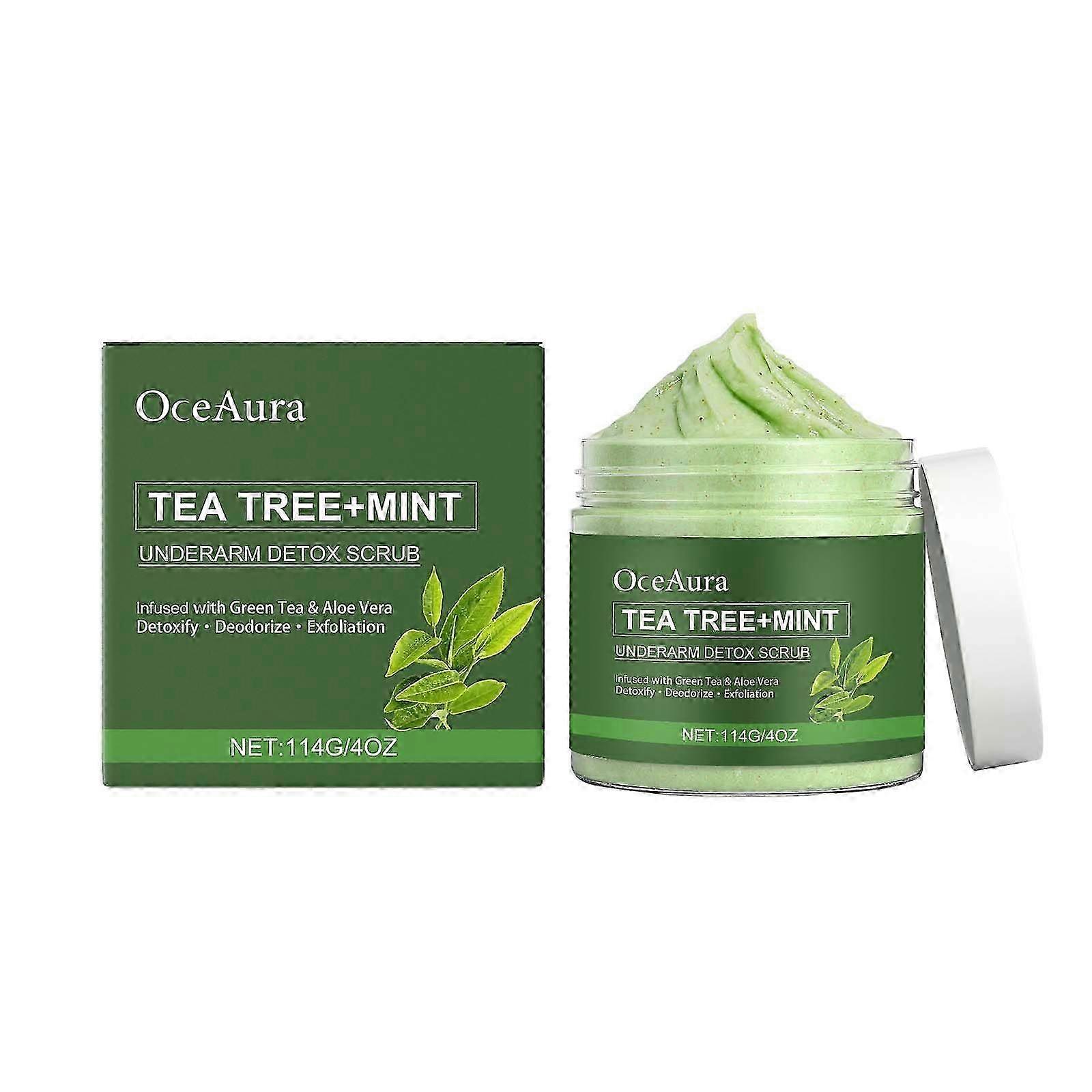 Gentle Mint & Green Tea Body Scrub with Aloe Vera  Refreshing, Moisturizing Exfoliant for All Skin Types, Easy to Use for Clean, Soft, and Revitalized