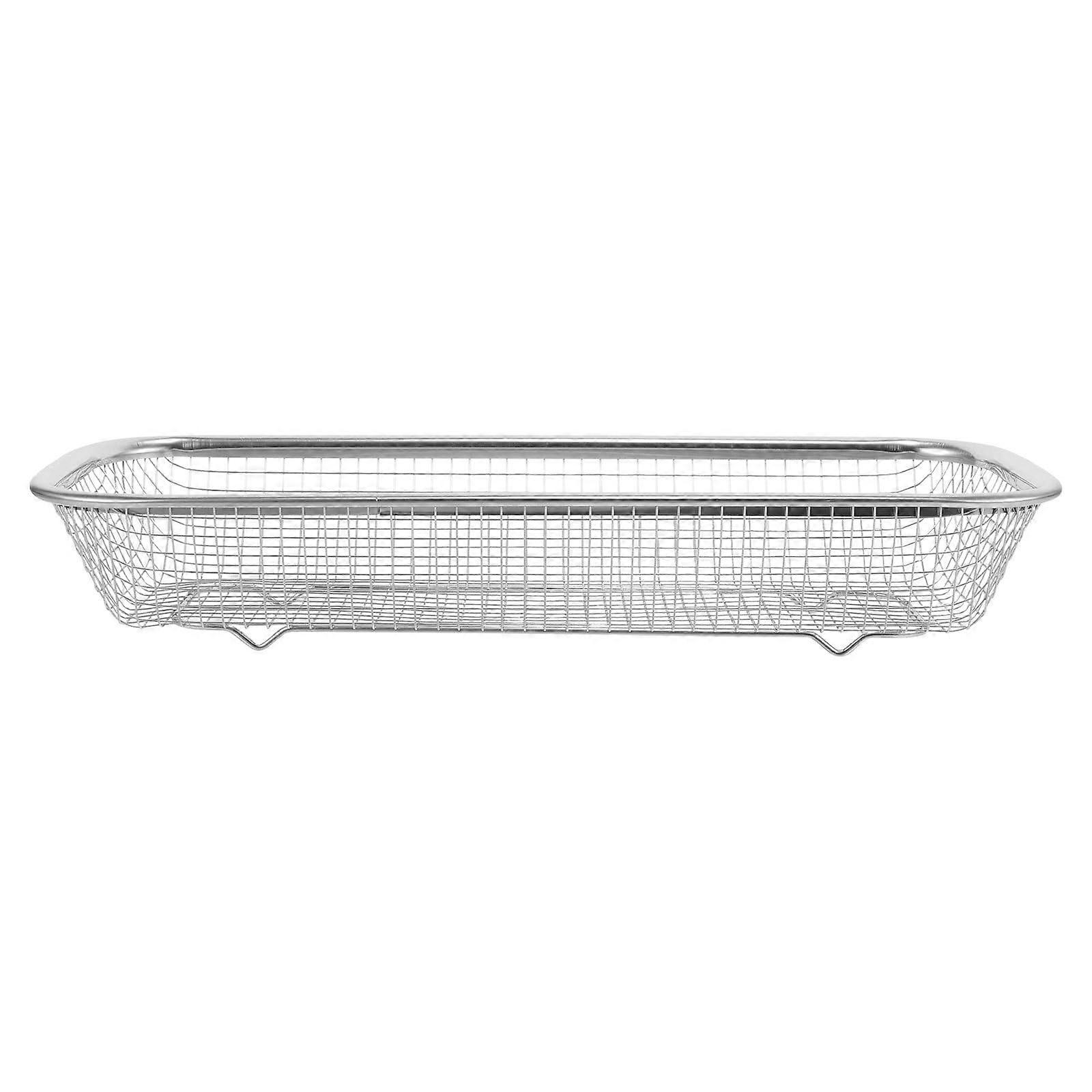 Stainless Steel Mesh Strainer Basket Rectangular Colander for Fast Draining Vegetables and Fruit