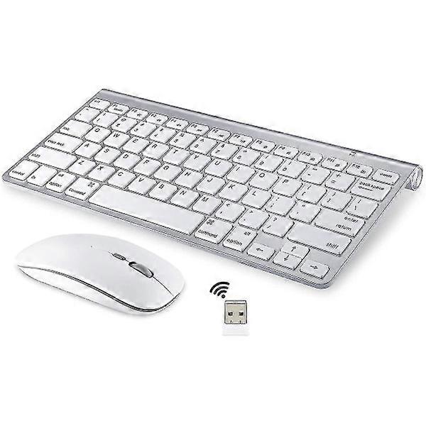 Wireless keyboard and mouse for compatible with Apple iMac, Windows or Android (2.4 GHz wireless)