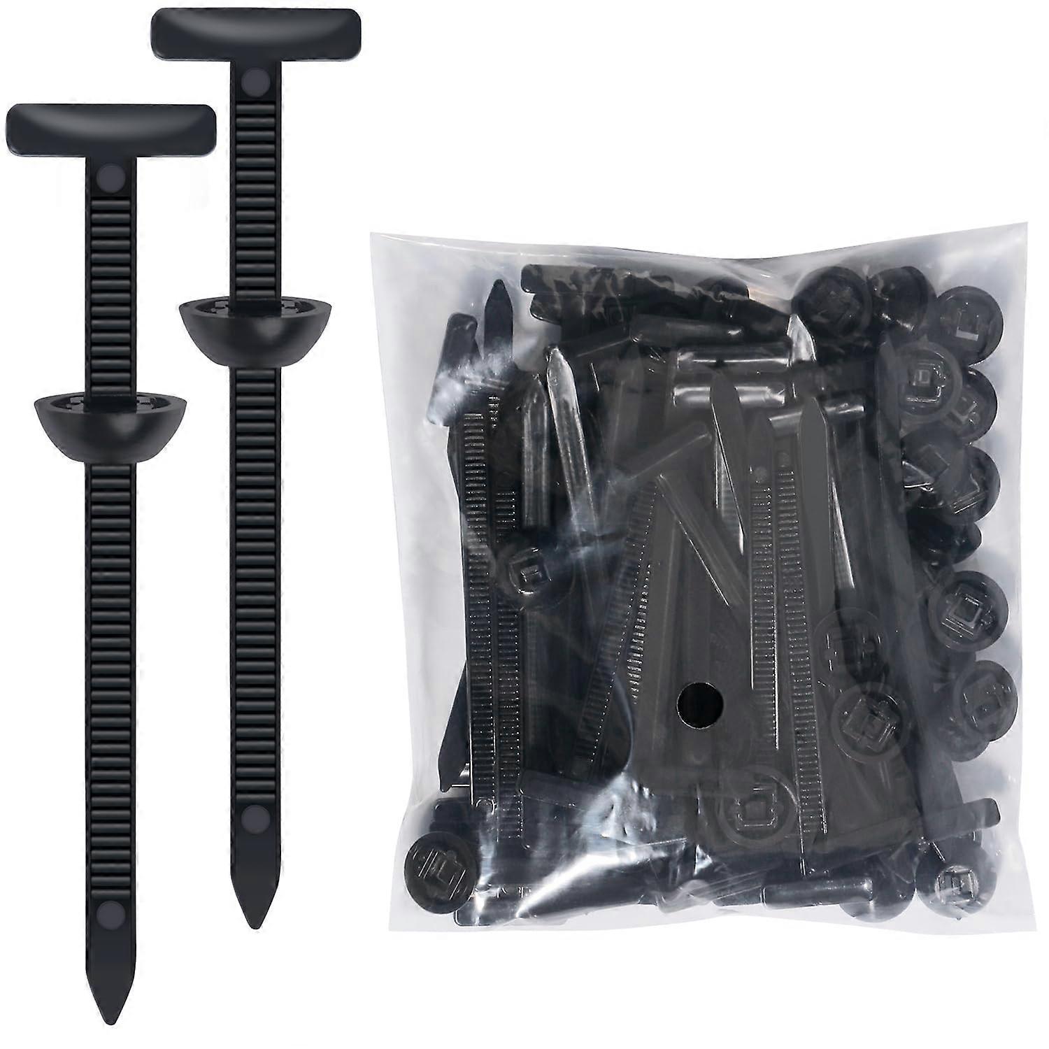 50PCS Cable Tie Buckle SelfLocking with Pin and Button, UV Resistant Nylon for Car Use