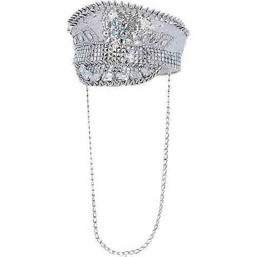 Fever Deluxe Studded Sequins Costume Captains Hat
