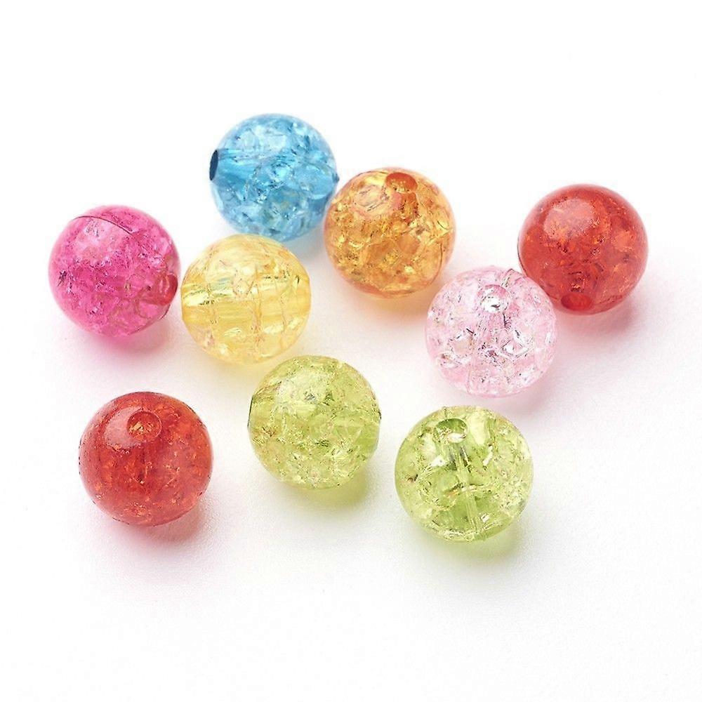Transparent Acrylic Beads Round Mixed color 10mm Hole: 2mm