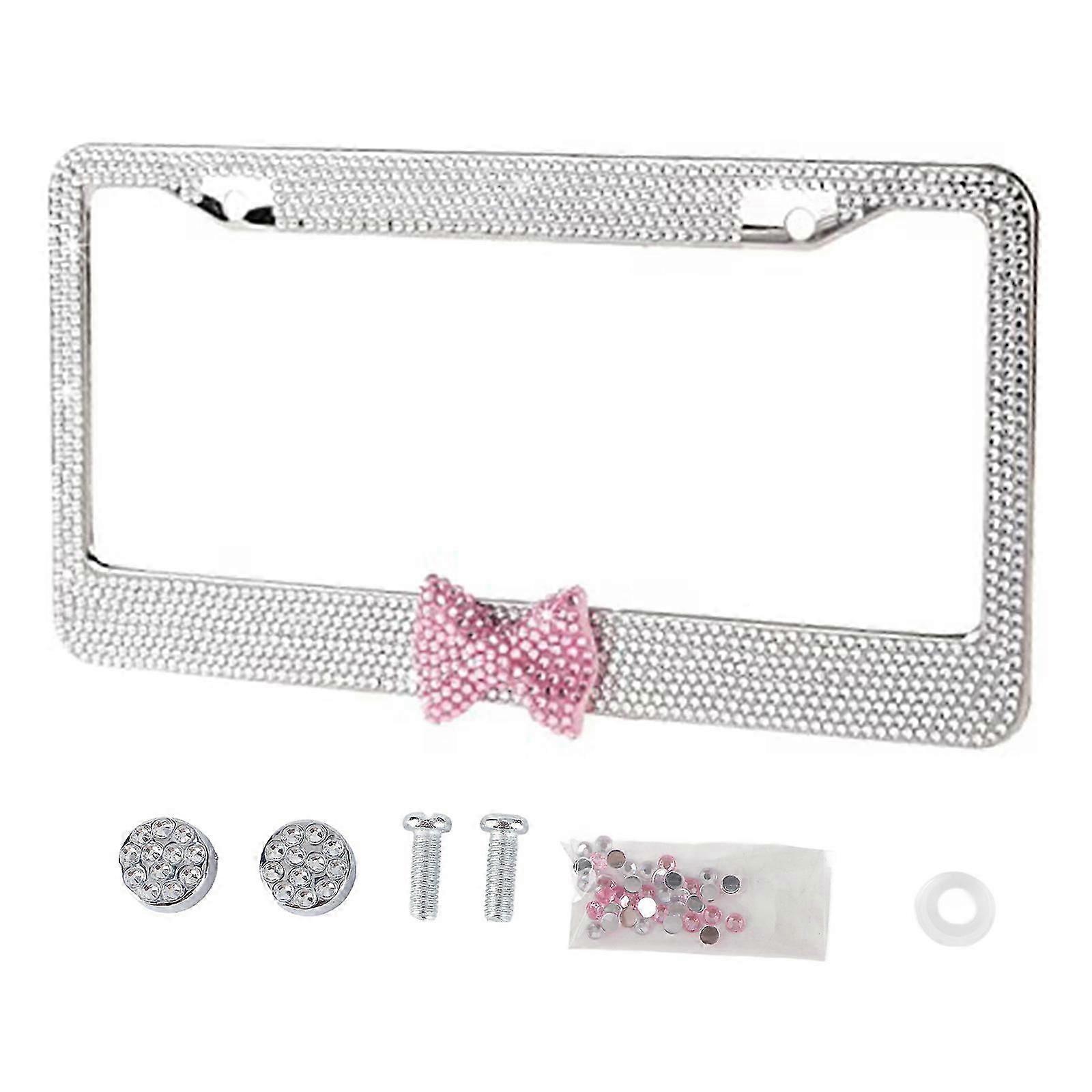 License Plate Frame White and Black License Plate Mounting Kit
