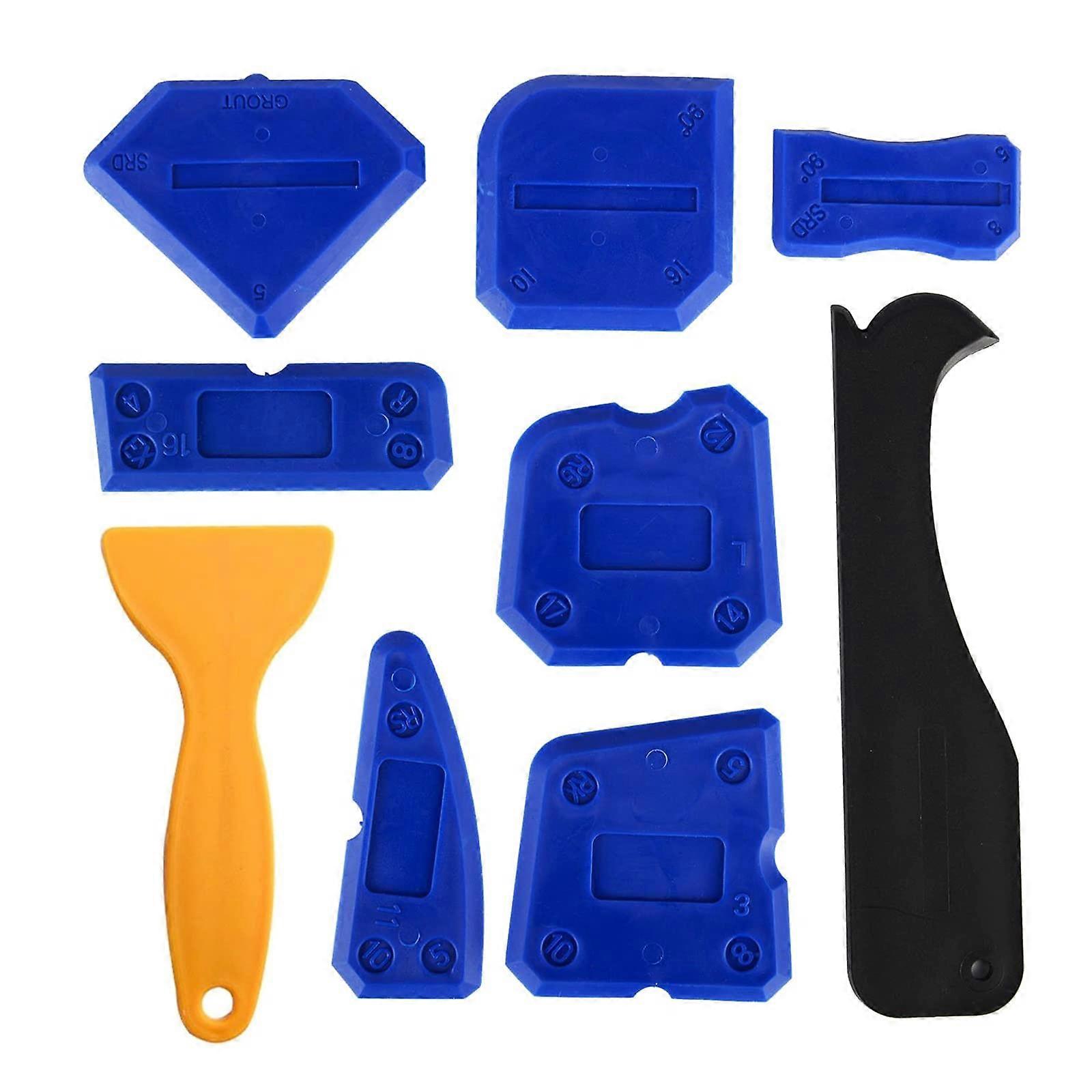 9pcs Caulking Tools with MultiSize Corner Tips for Smooth Silicone Sealant Finishing