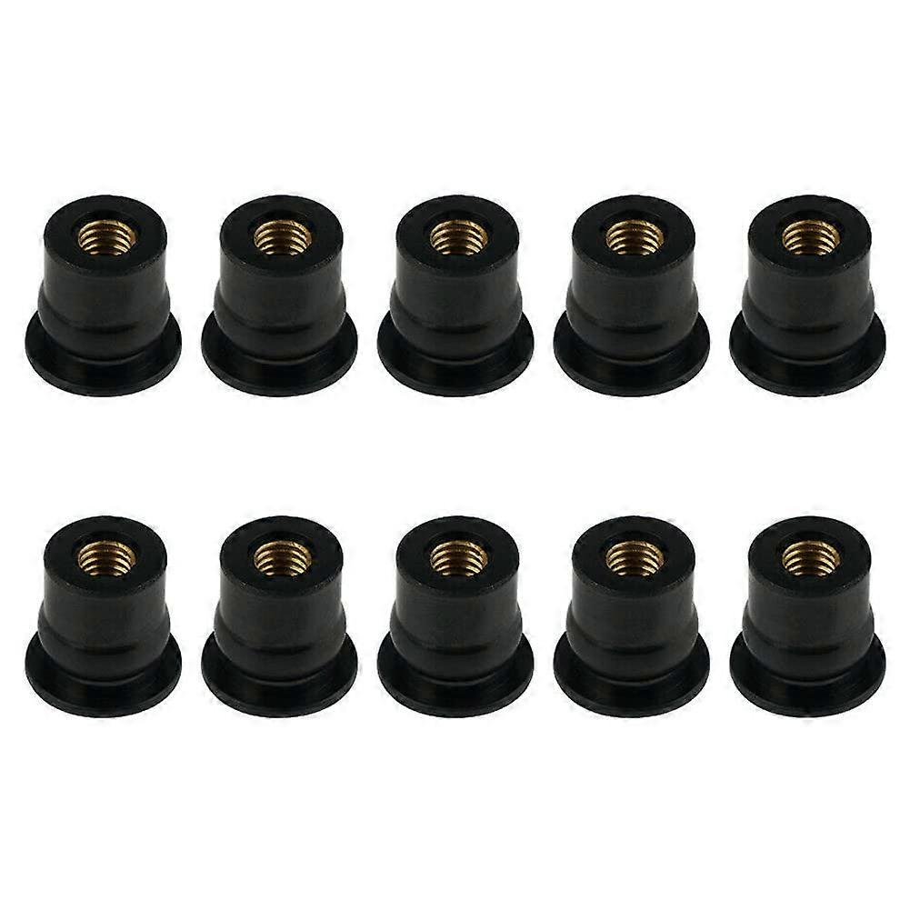 M6 Motorcycle Windshield Bolts with Rubber Nuts Brass Insert Waterproof Vibration Isolation