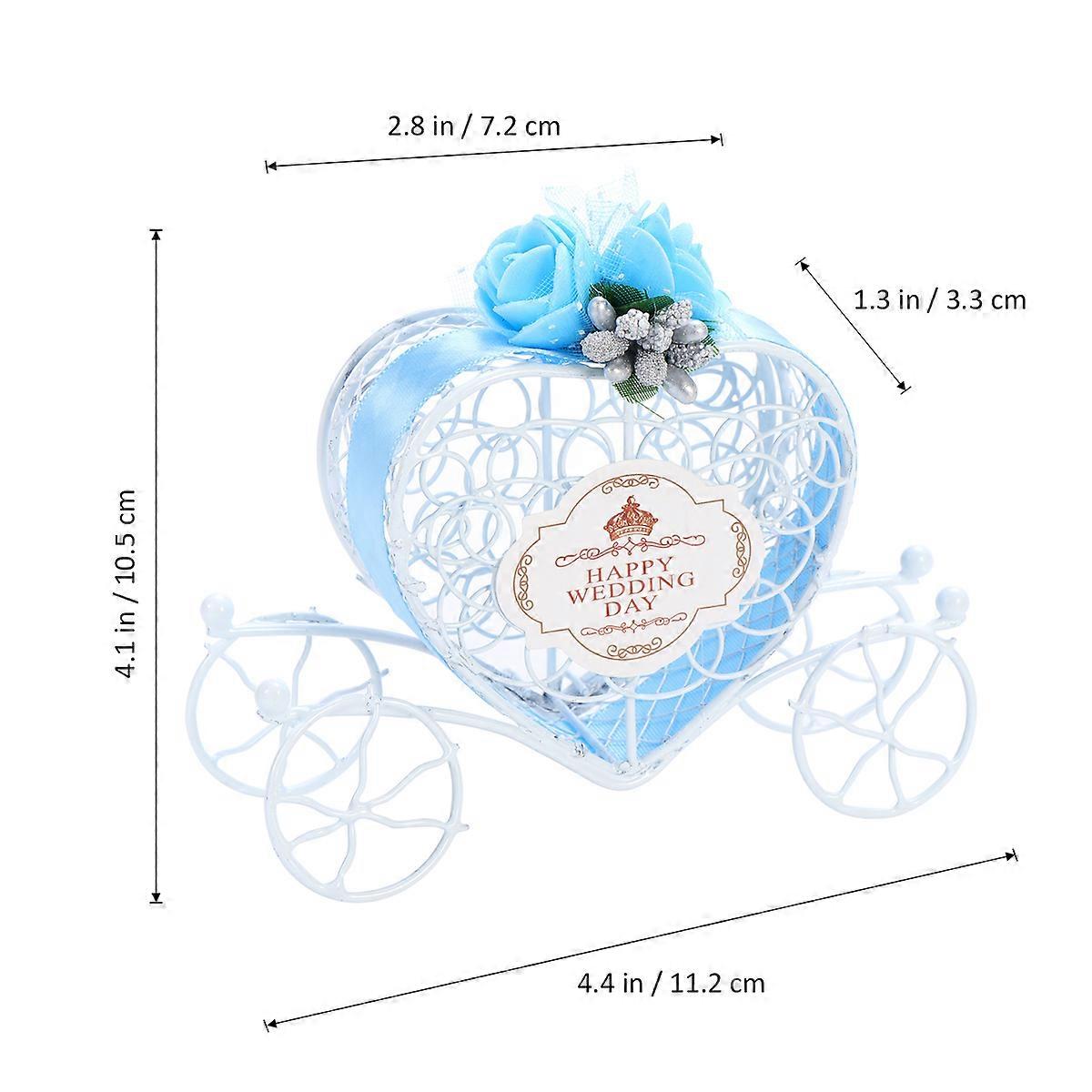 Wedding Candy Box Creative Design Blue Pumpkin Carriage Gift Box