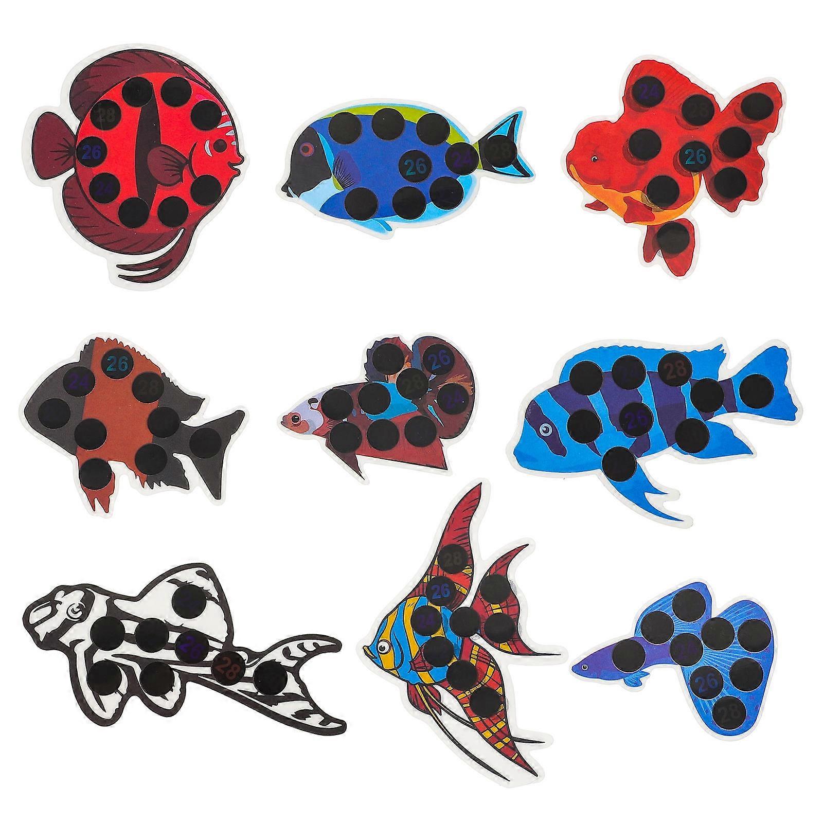 Fish Tank Thermometer Sticker for Aquarium Use 9Pcs Assorted Color Durable Tools