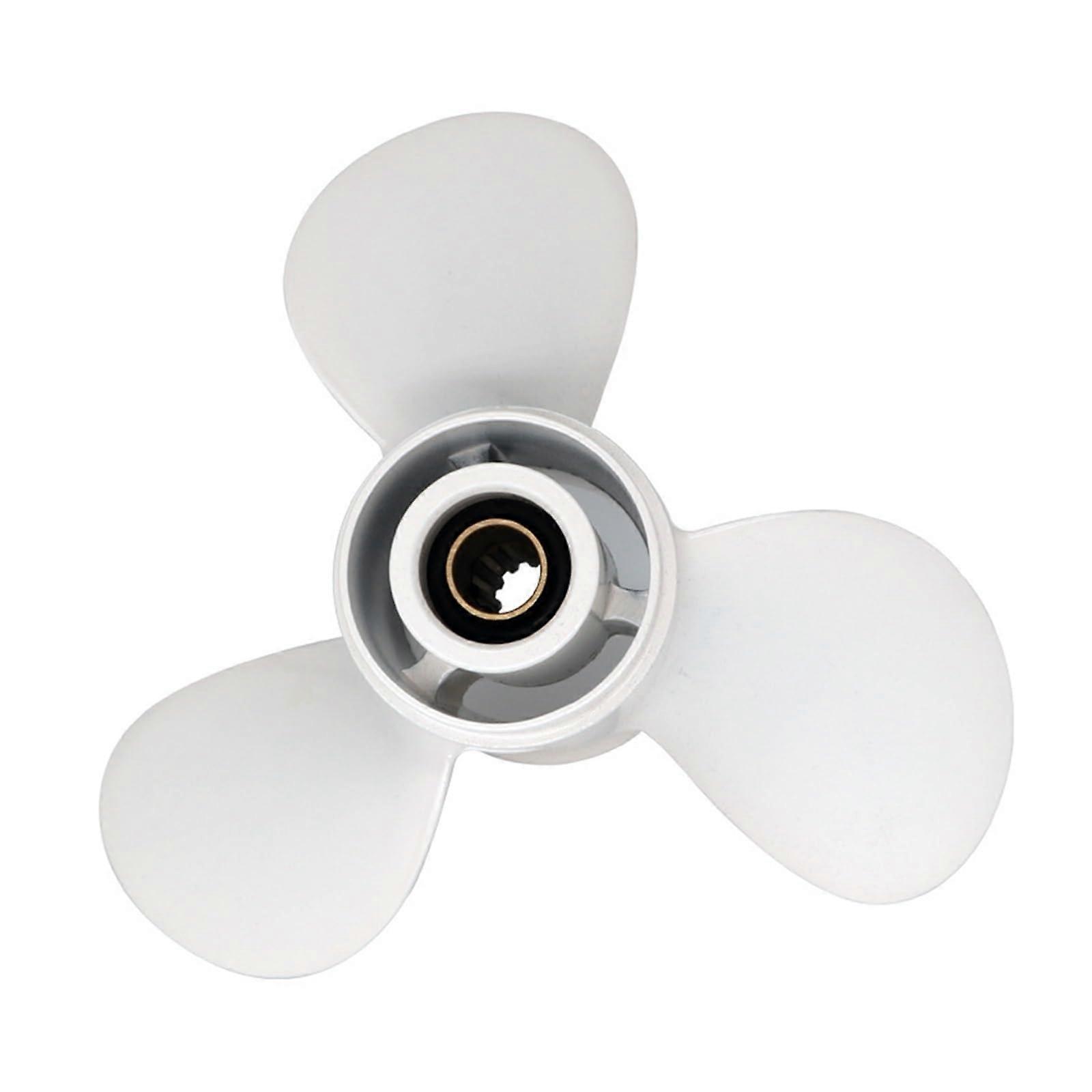 ThreeBlade Weedless Boat Propeller for 2/4 Stroke Outboard Motor with Easy Installation Kit