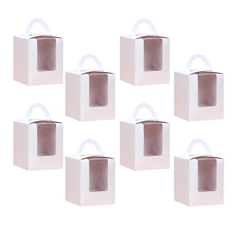 Cupcake Boxes Handle Storage with Window for 20Pcs White Containers