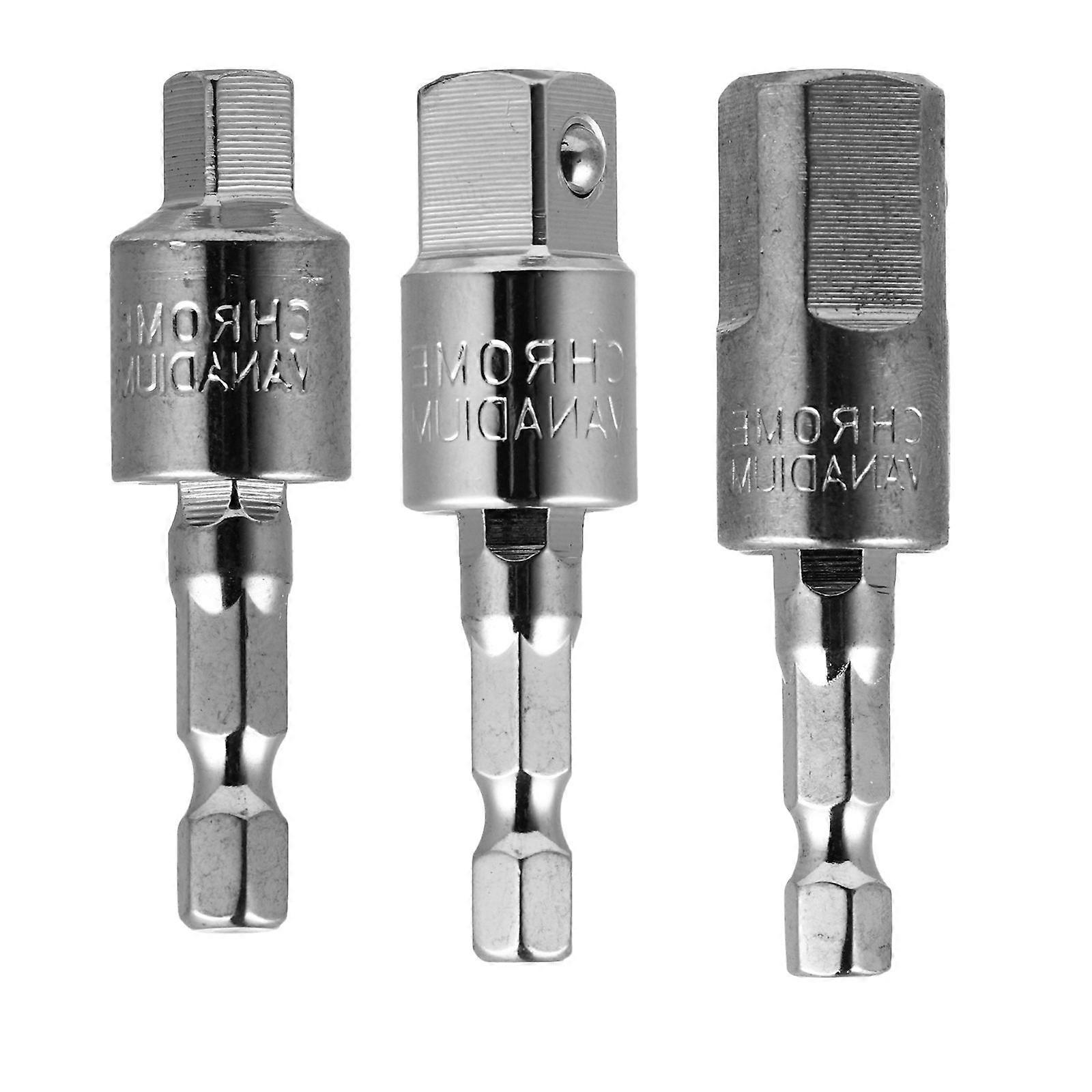 Drill Socket Adapter for Impact Driver 3Pcs Power Drill Hex Handle Adapter