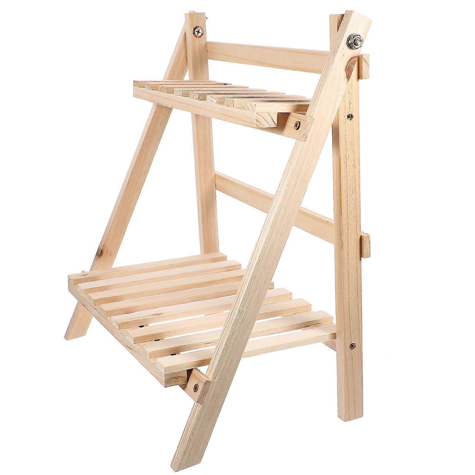 Wooden Plant Storage Stand for Storage Use Double Layer Rack