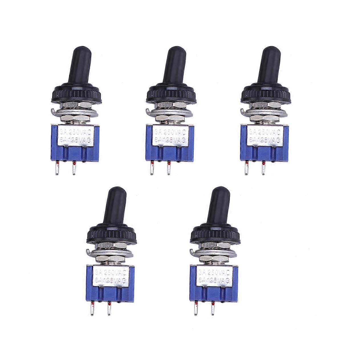 Mini Small Toggle Switch Button with Waterproof Cover for Switch Use 5P Blue