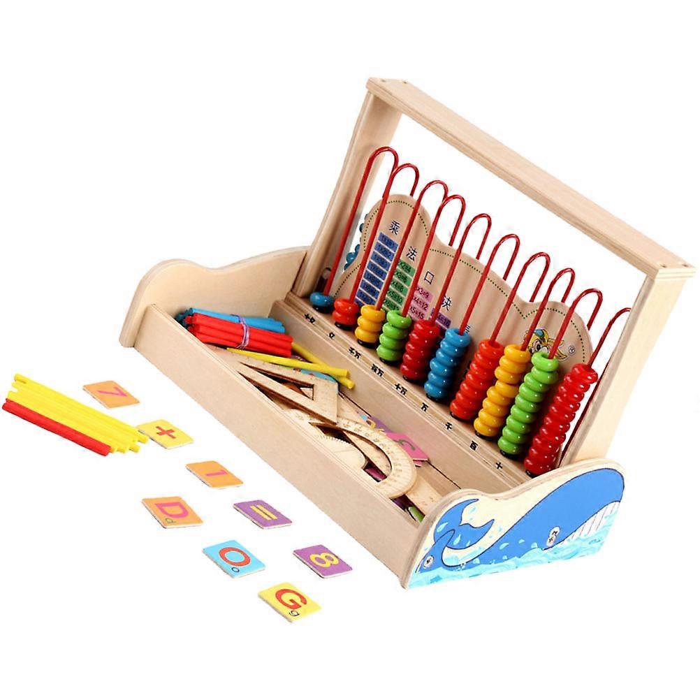 Wood Abacus Toy for Early Math Learning Calculation 1Set